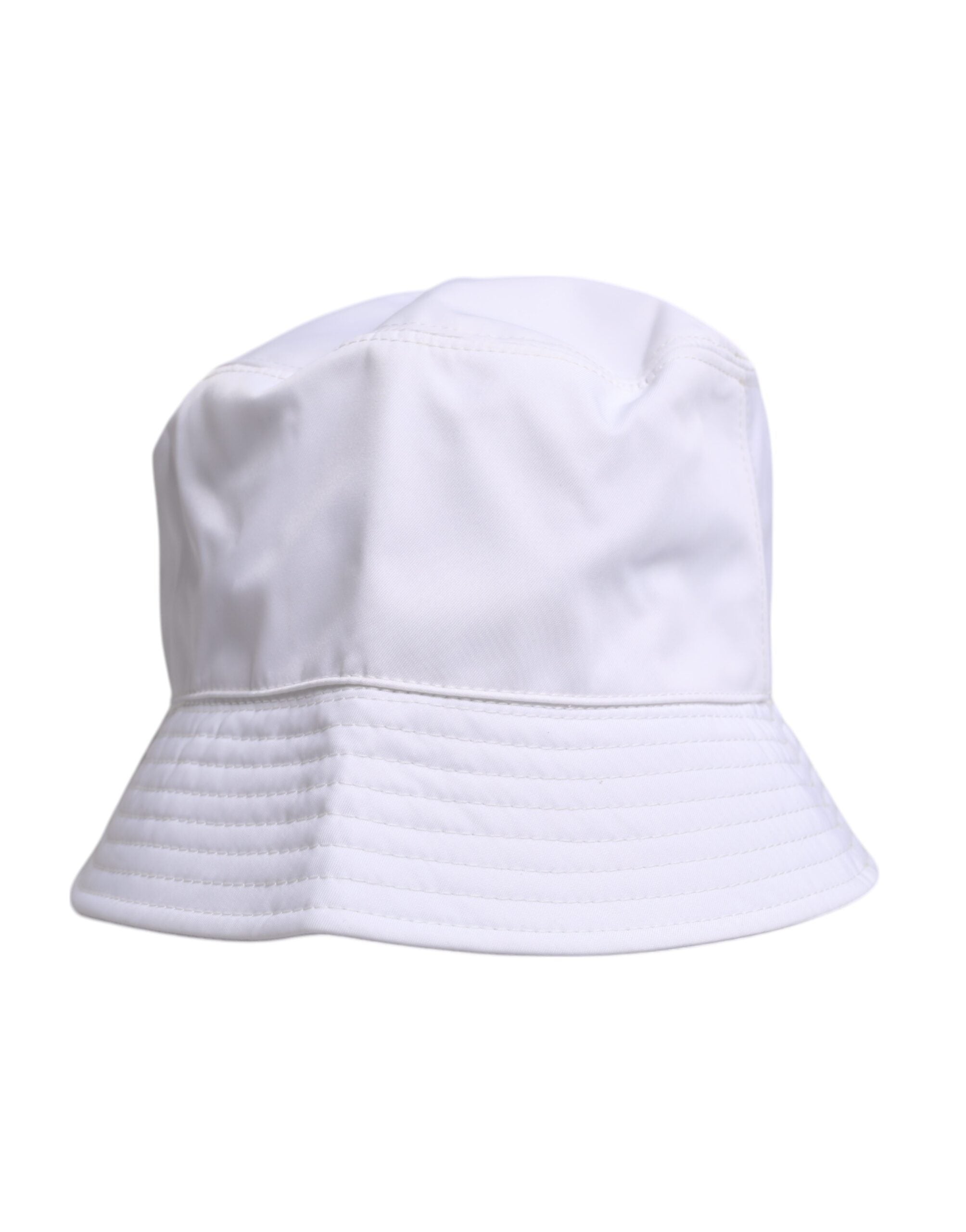 Dolce & Gabbana White Cotton Wide Brim Bucket Hat Dolce & Gabbana