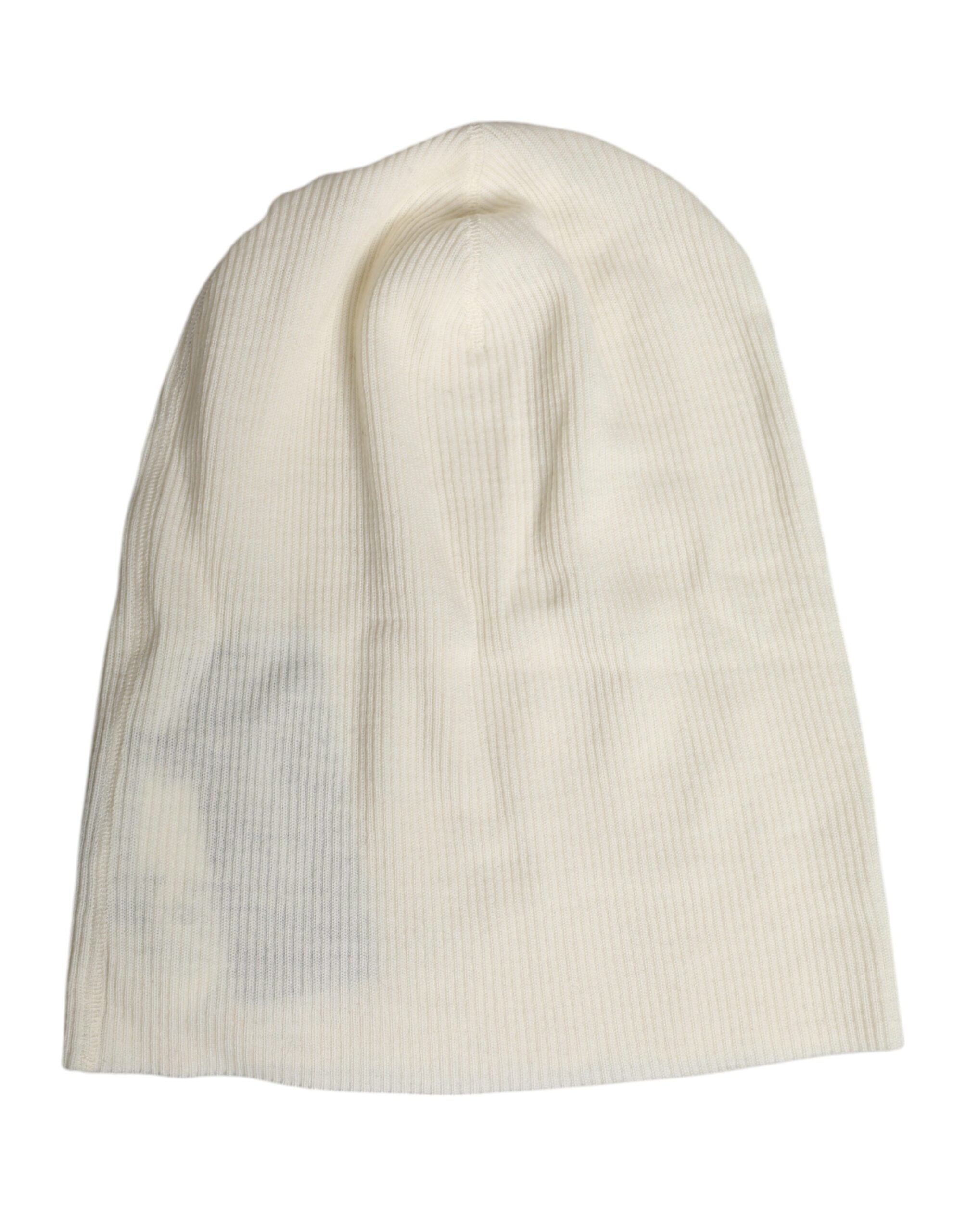 Dolce & Gabbana Beige Wool Blend Knitted Beanie Cap Dolce & Gabbana