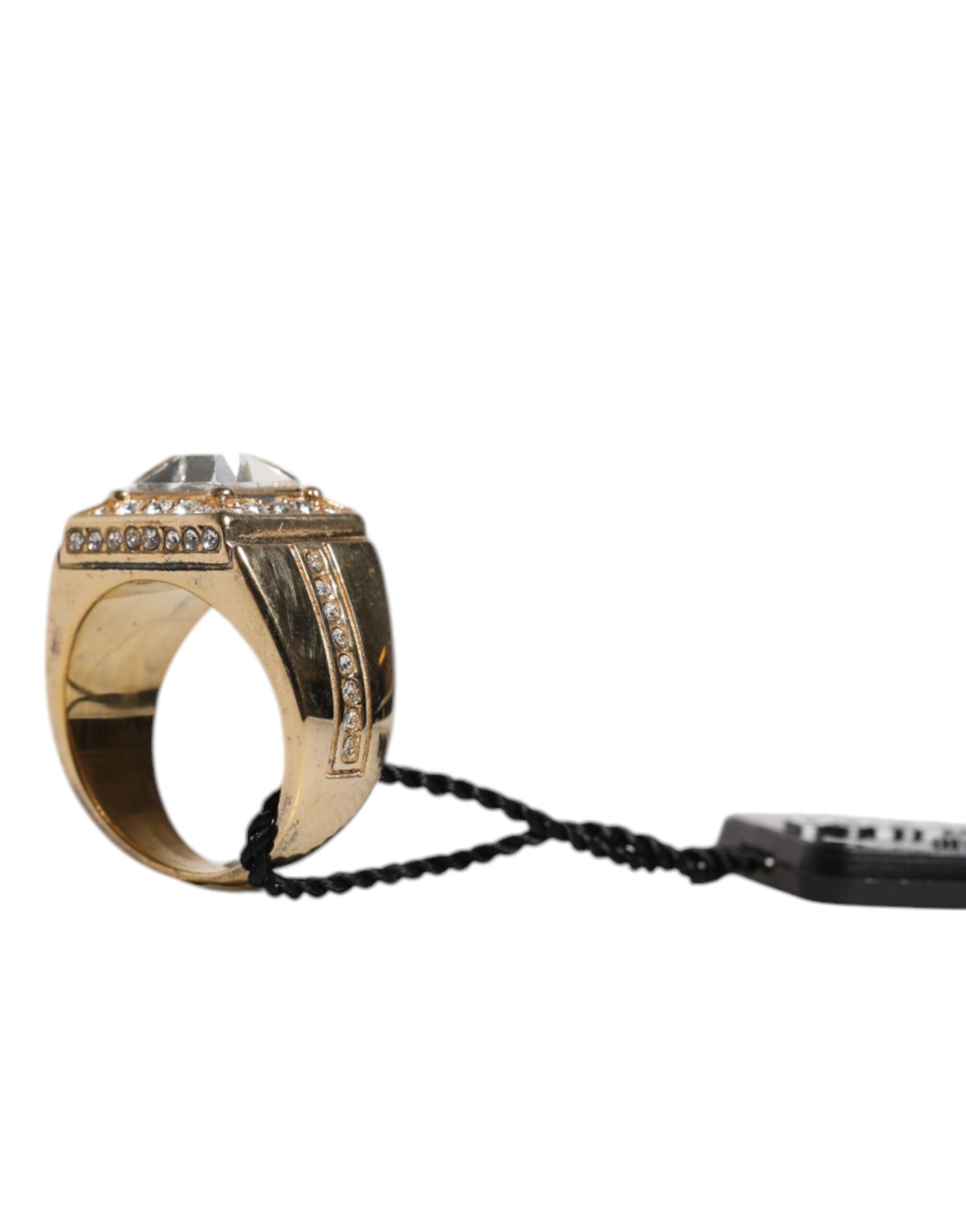 Dolce & Gabbana Gold Tone Sterling Silver 925 Crystals Ring Dolce & Gabbana