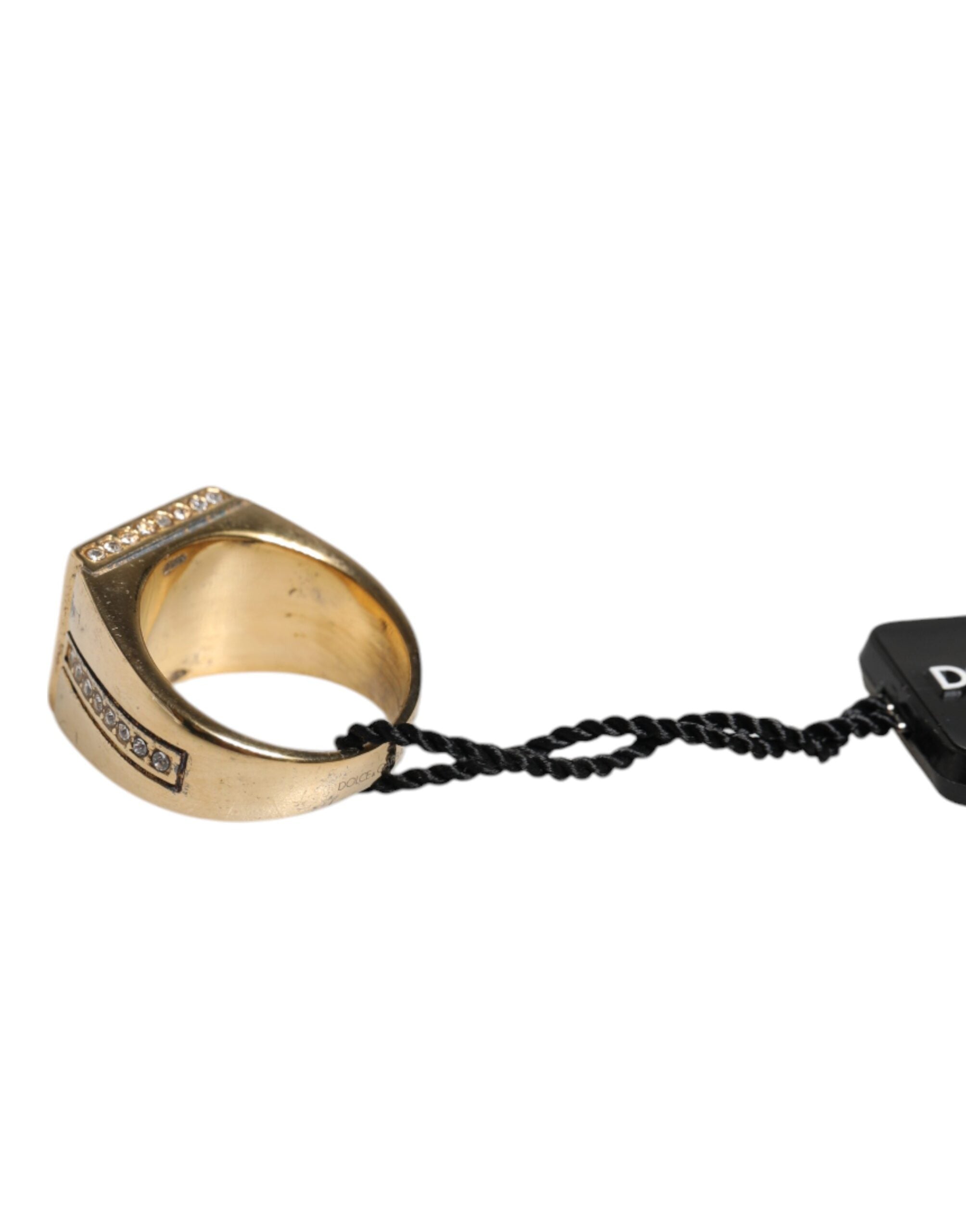 Dolce & Gabbana Gold Tone Sterling Silver 925 Crystals Ring Dolce & Gabbana