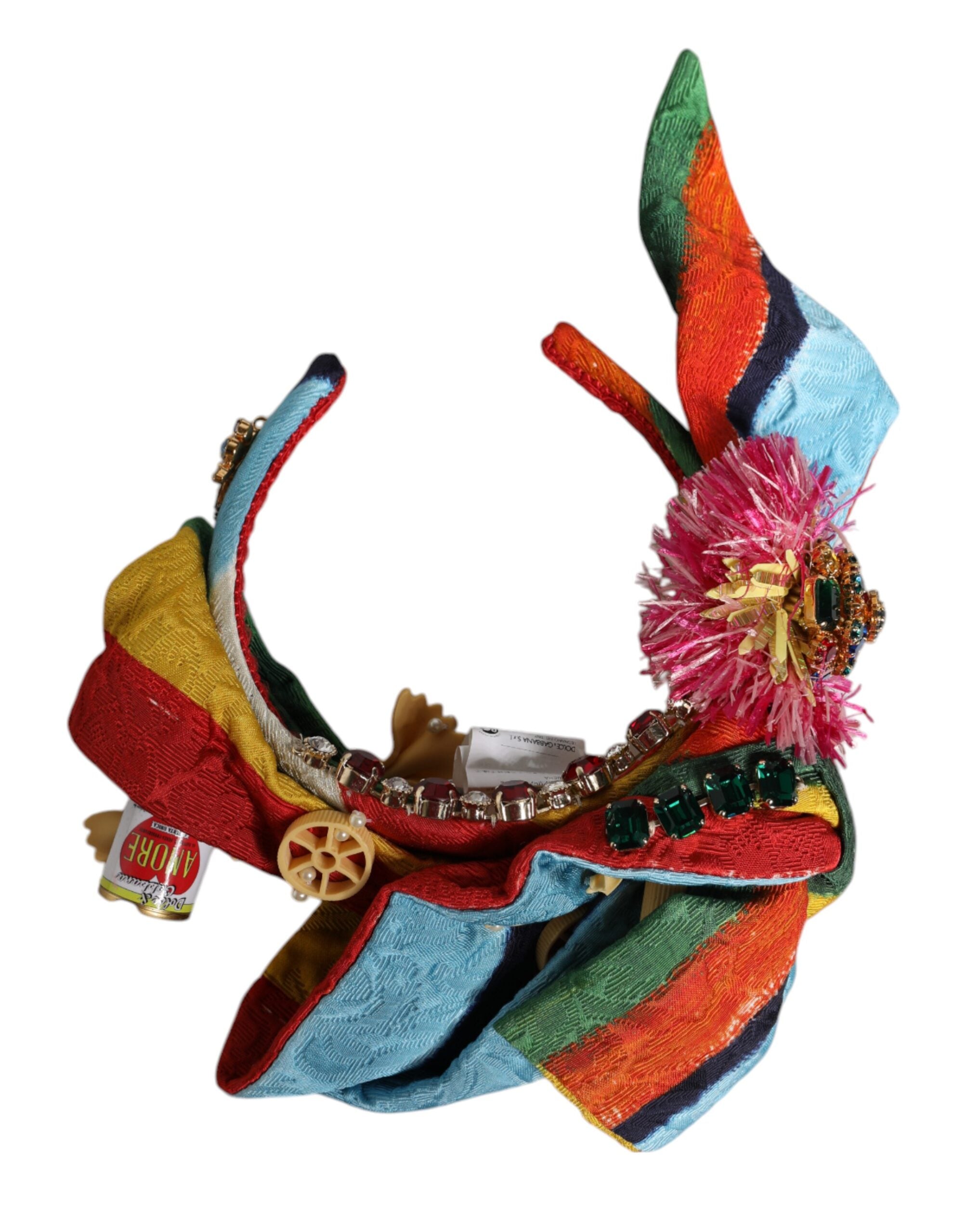 Dolce & Gabbana Multicolor Floral Crystal Embellished Diadem Headband Dolce & Gabbana