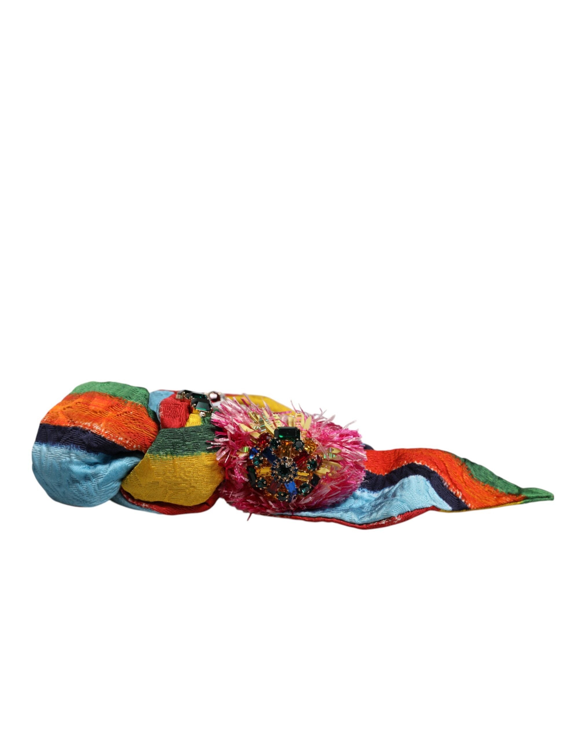 Dolce & Gabbana Multicolor Floral Crystal Embellished Diadem Headband Dolce & Gabbana