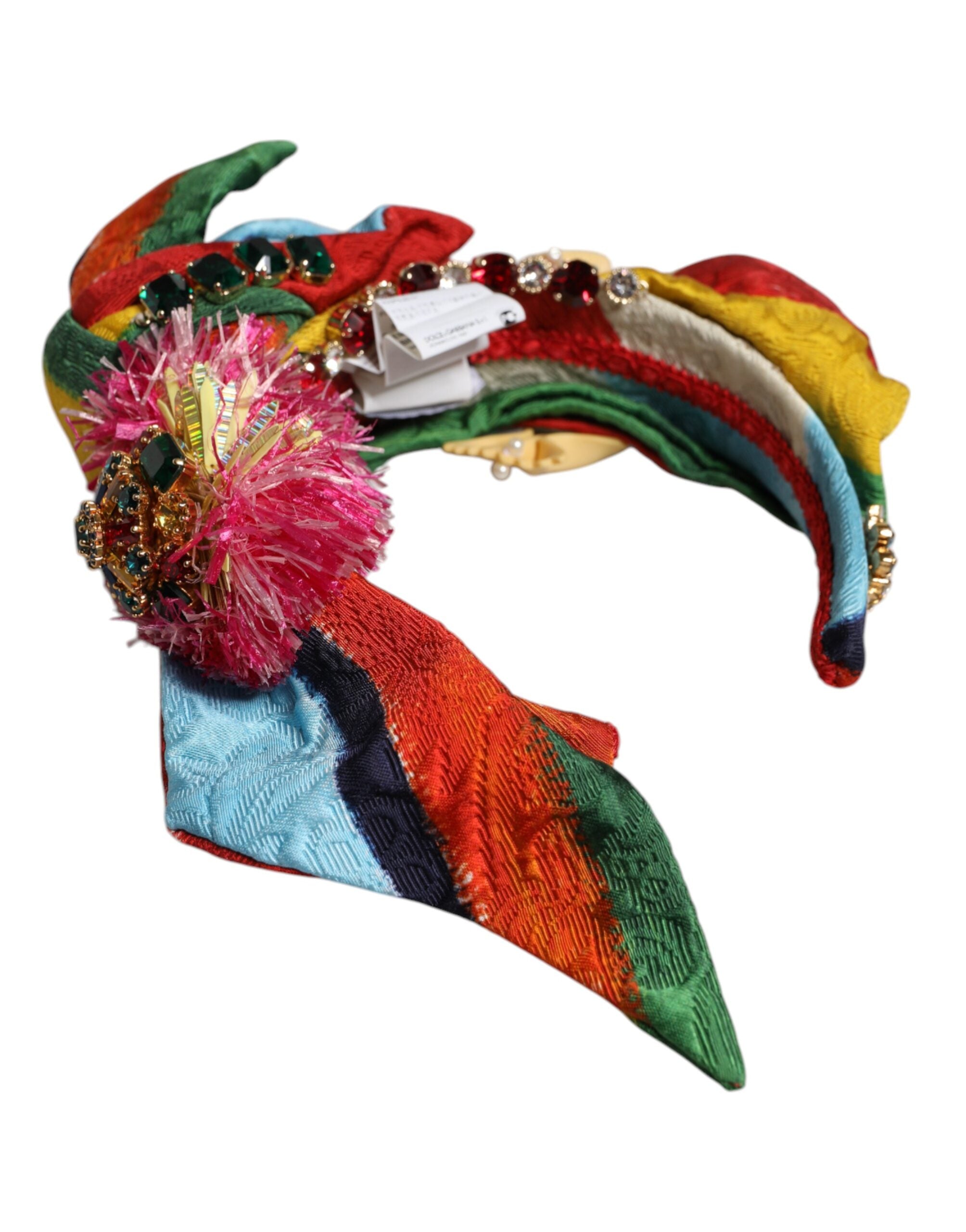 Dolce & Gabbana Multicolor Floral Crystal Embellished Diadem Headband Dolce & Gabbana