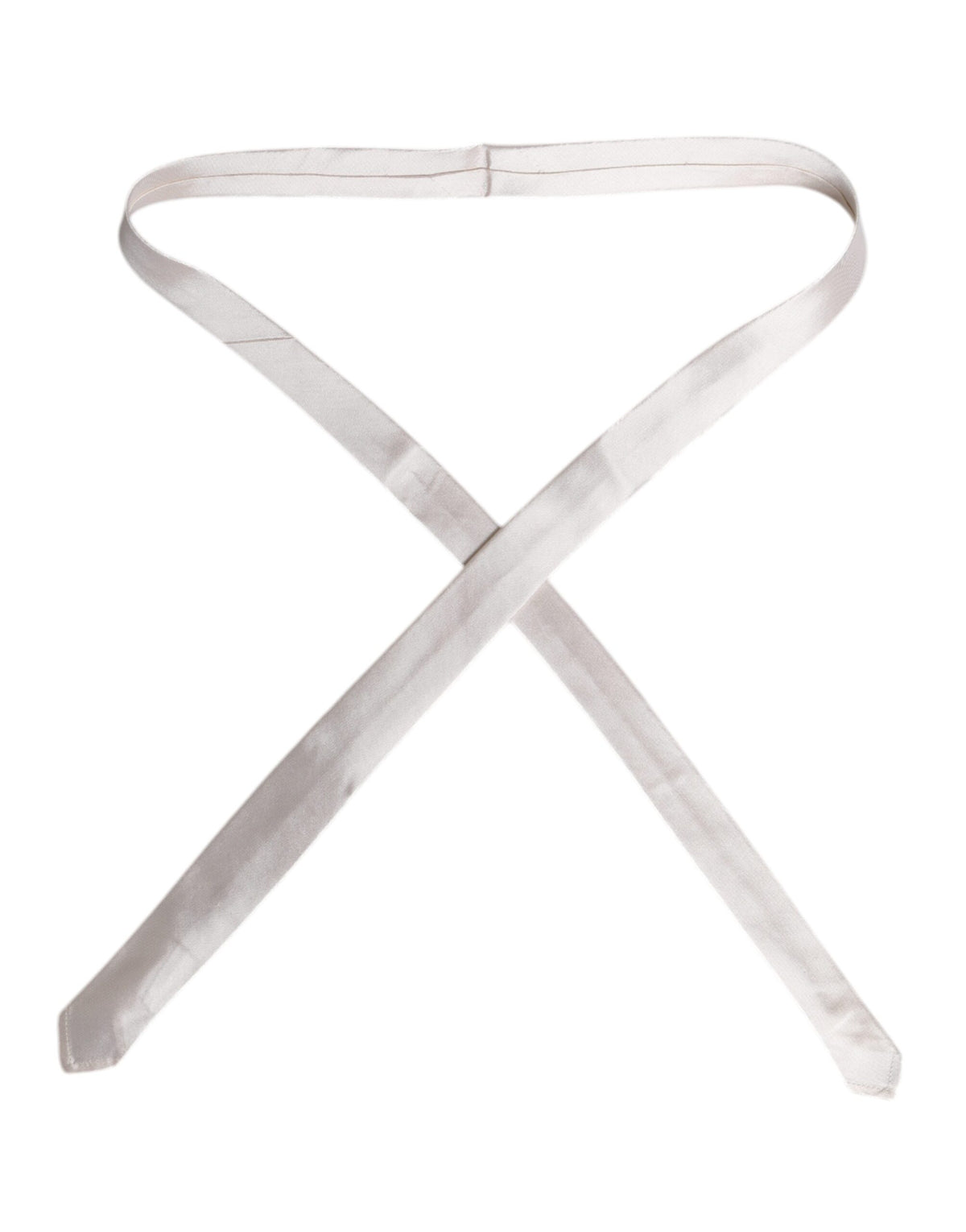 Dolce & Gabbana White Solid Silk Adjustable Necktie Tie