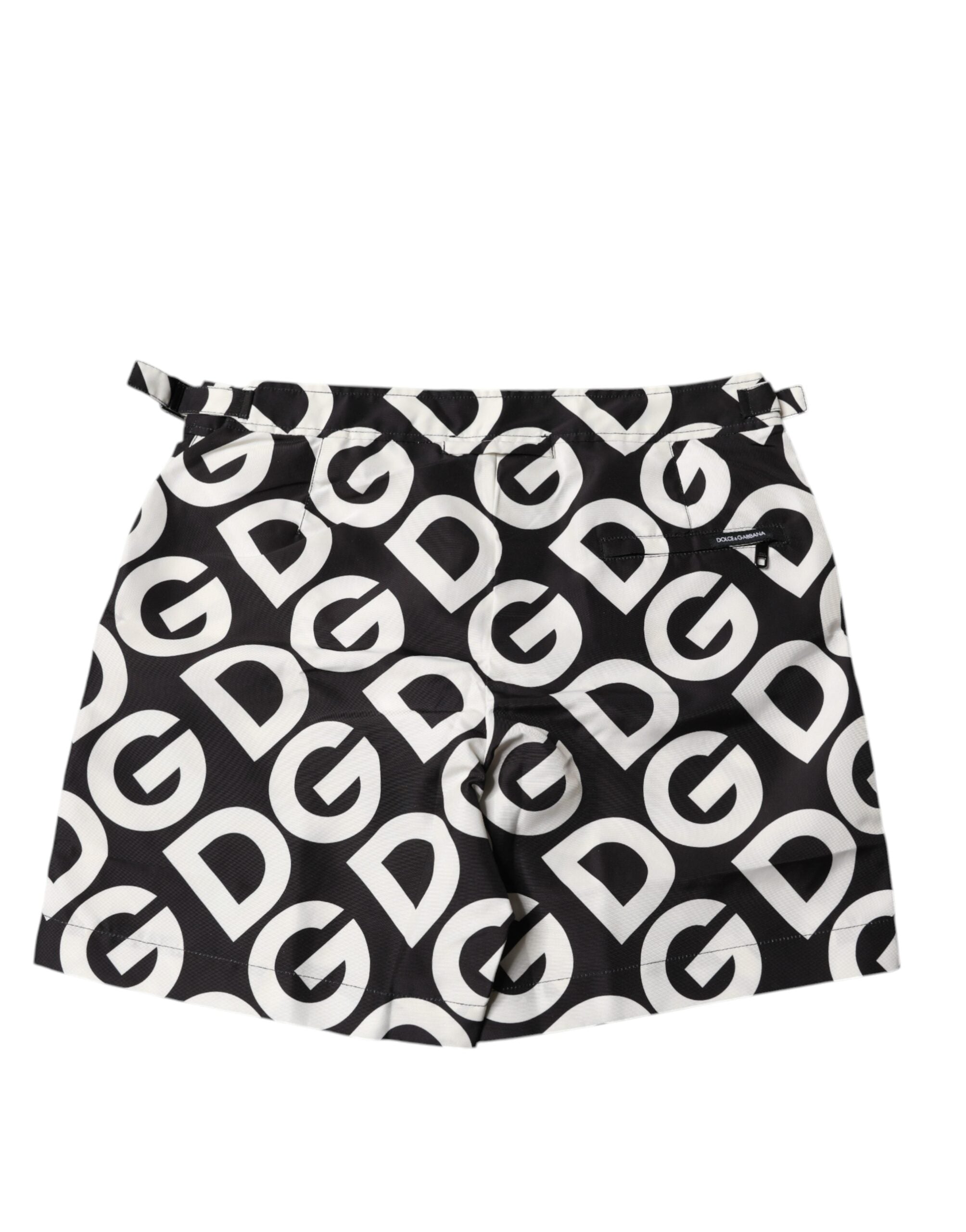 Dolce & Gabbana Black White Logo Beachwear Shorts Swimwear Dolce & Gabbana