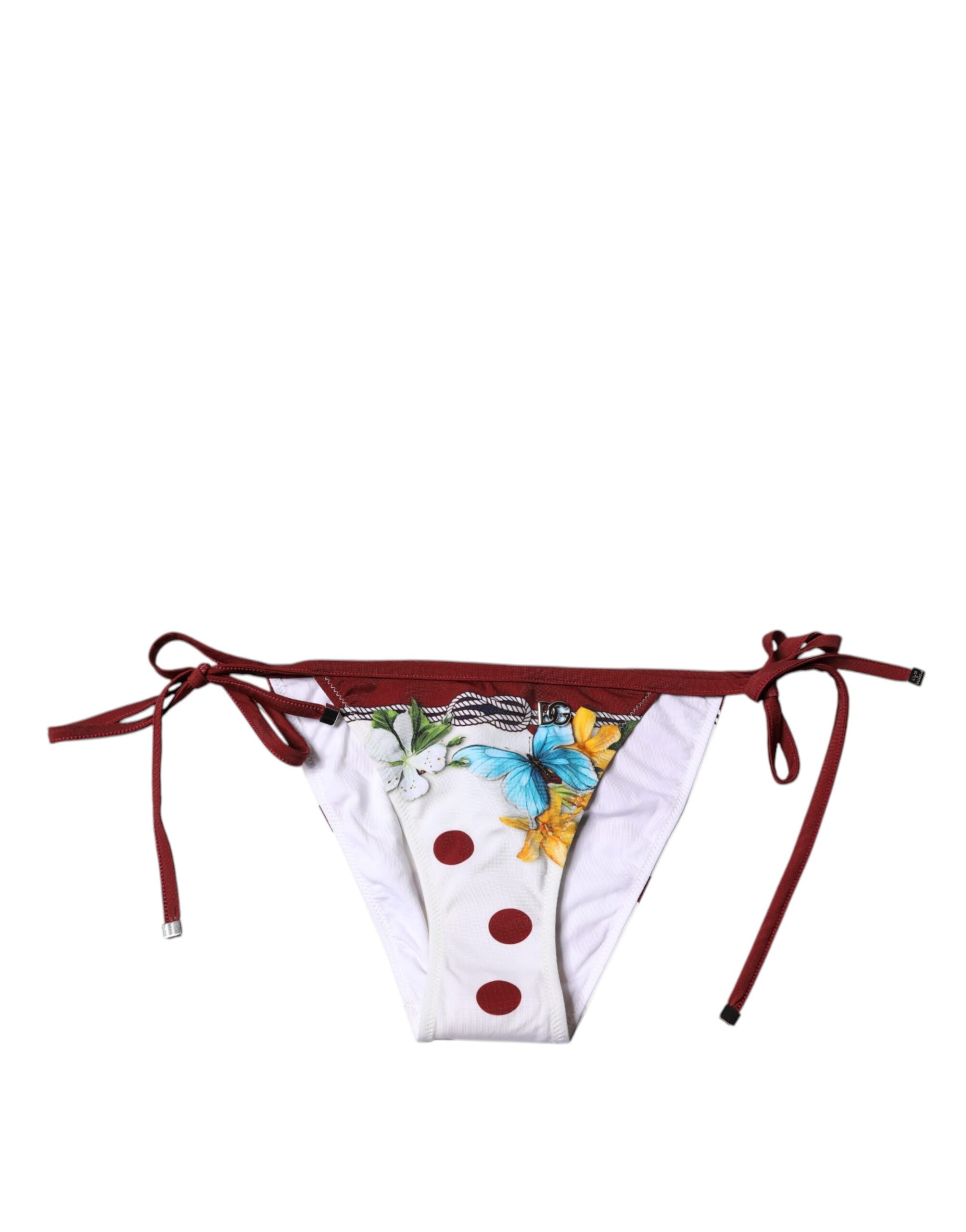 Dolce & Gabbana White Floral Print Swimsuit Bikini Bottom Swimwear Dolce & Gabbana
