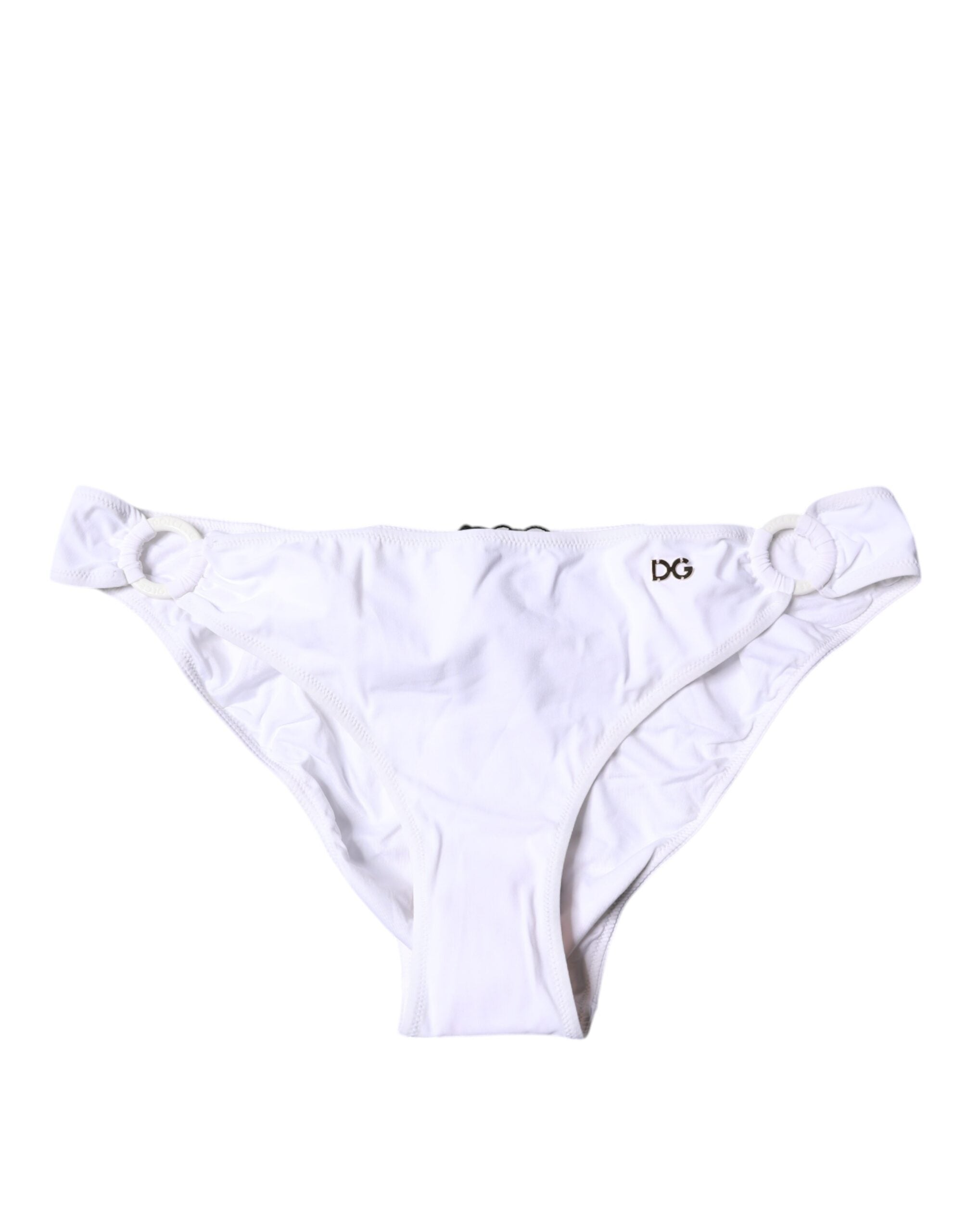 Dolce & Gabbana White Nylon Beachwear Bikini Bottom Swimwear Dolce & Gabbana