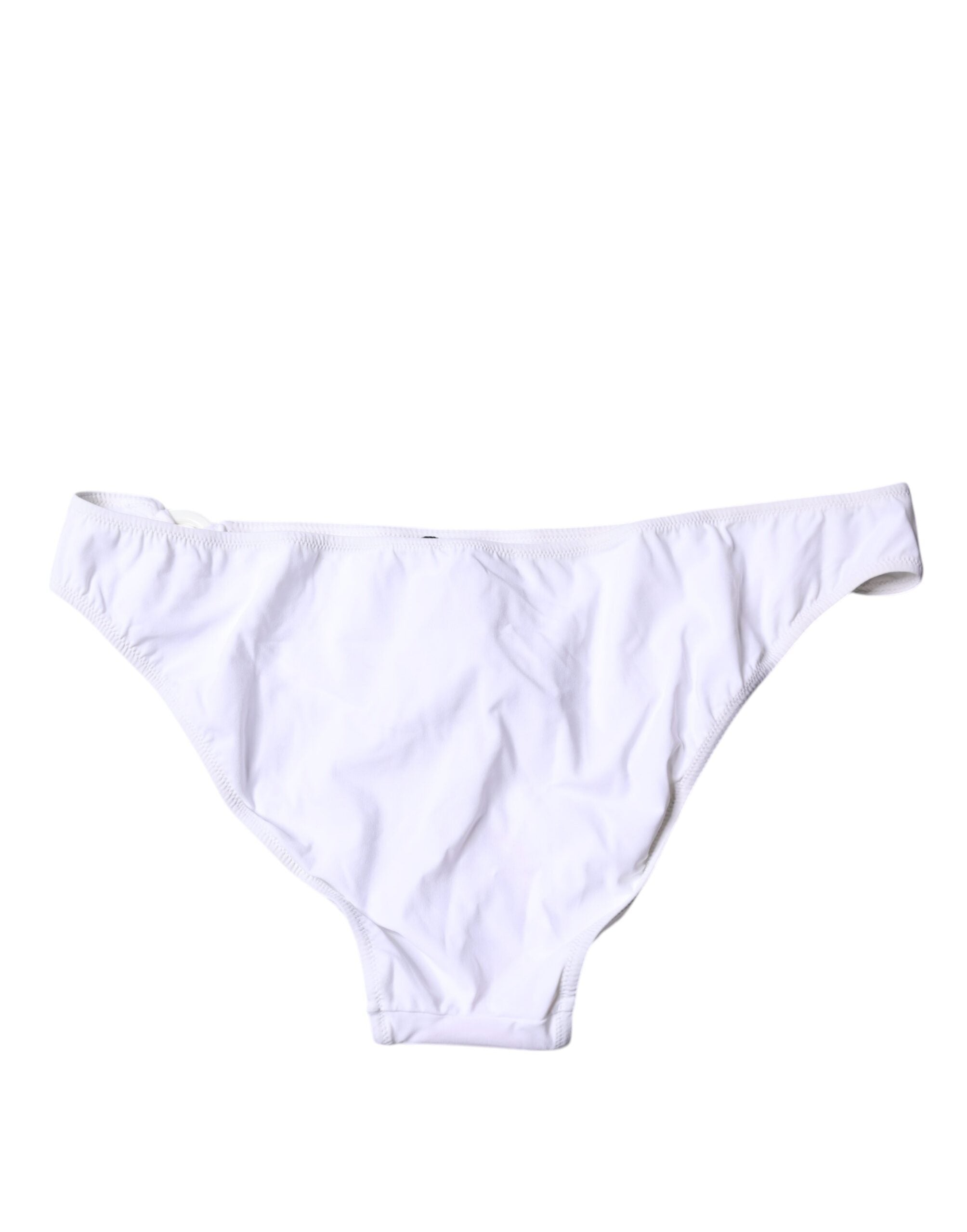 Dolce & Gabbana White Nylon Beachwear Bikini Bottom Swimwear Dolce & Gabbana