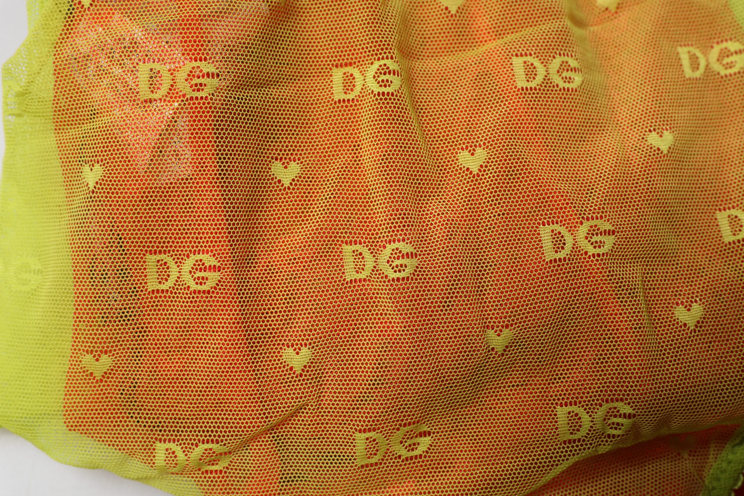 Dolce & Gabbana Red Yellow Tulle Mid Waist Panty Underwear Dolce & Gabbana