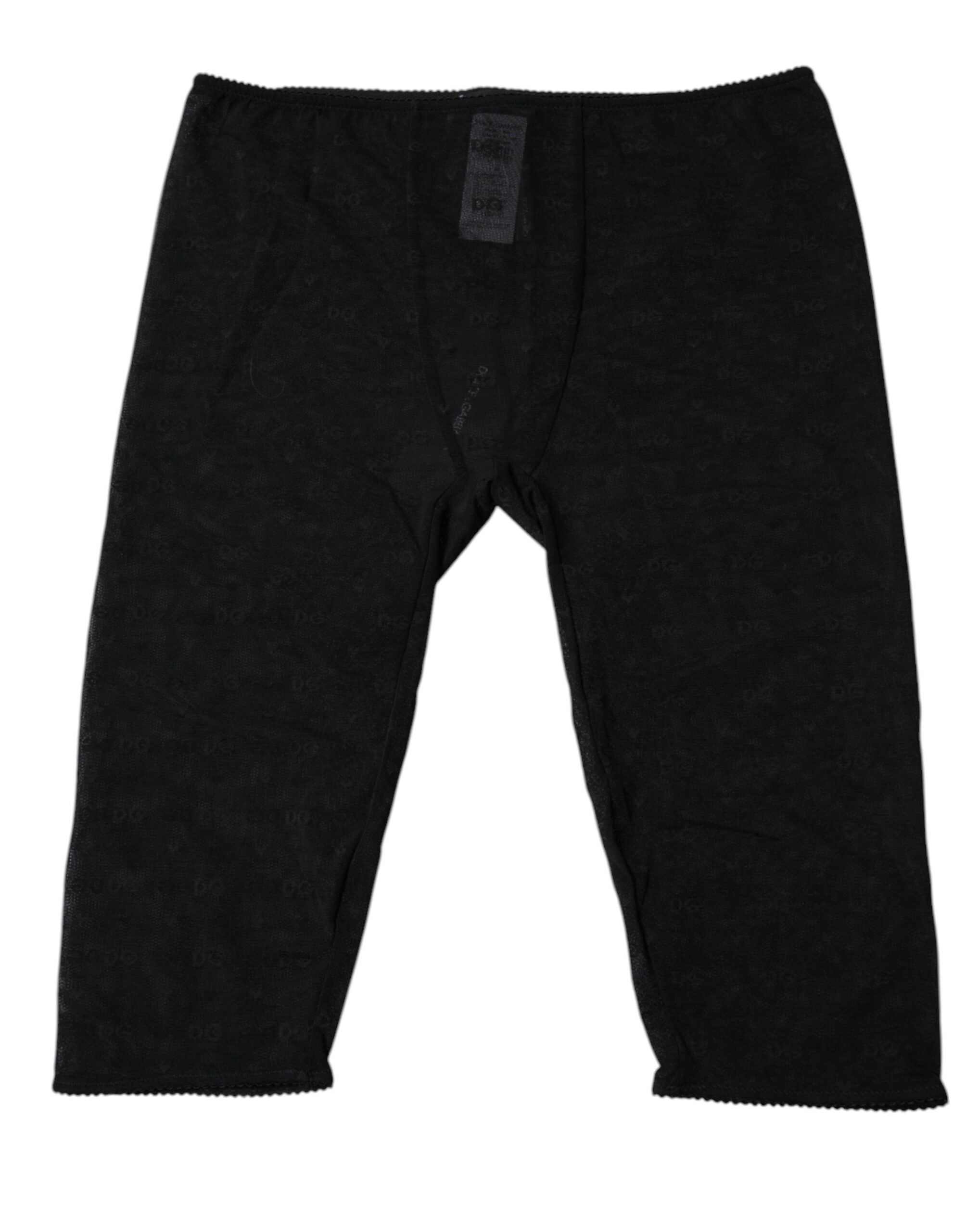 Dolce & Gabbana Black Logo Lace Lingerie Cropped Tight Underwear Dolce & Gabbana