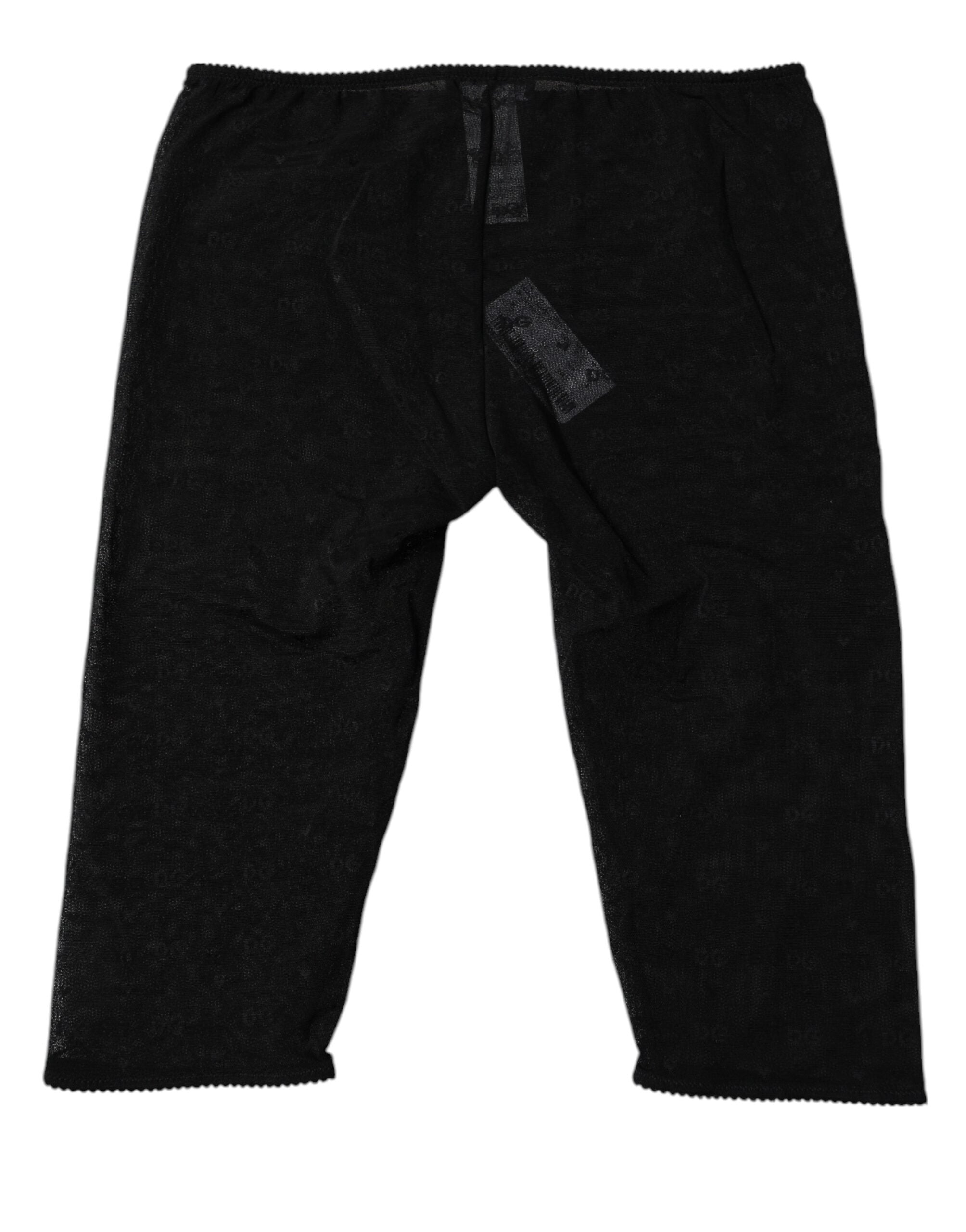 Dolce & Gabbana Black Logo Lace Lingerie Cropped Tight Underwear Dolce & Gabbana