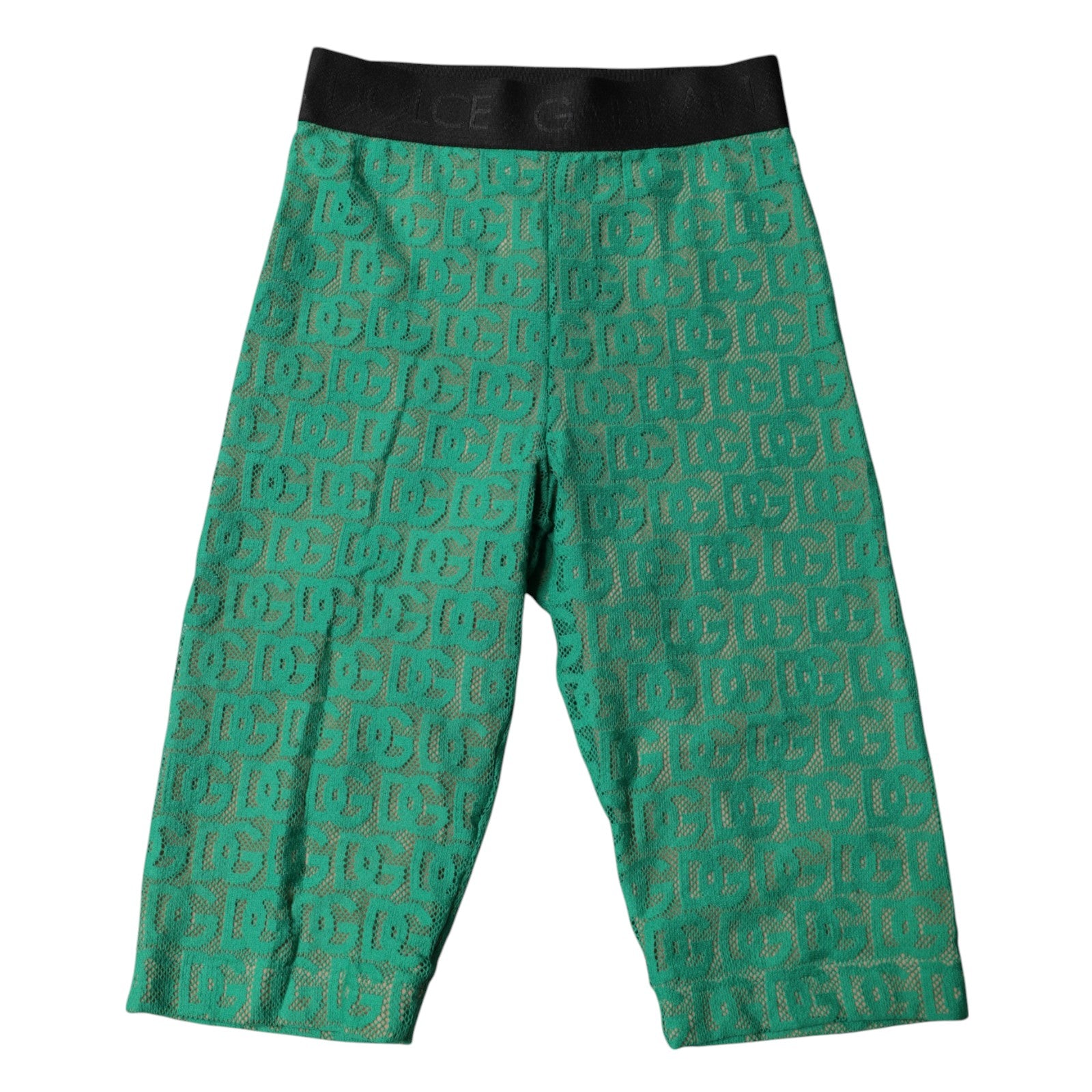 Dolce & Gabbana Green Logo Monogram Cropped Tights Underwear Dolce & Gabbana