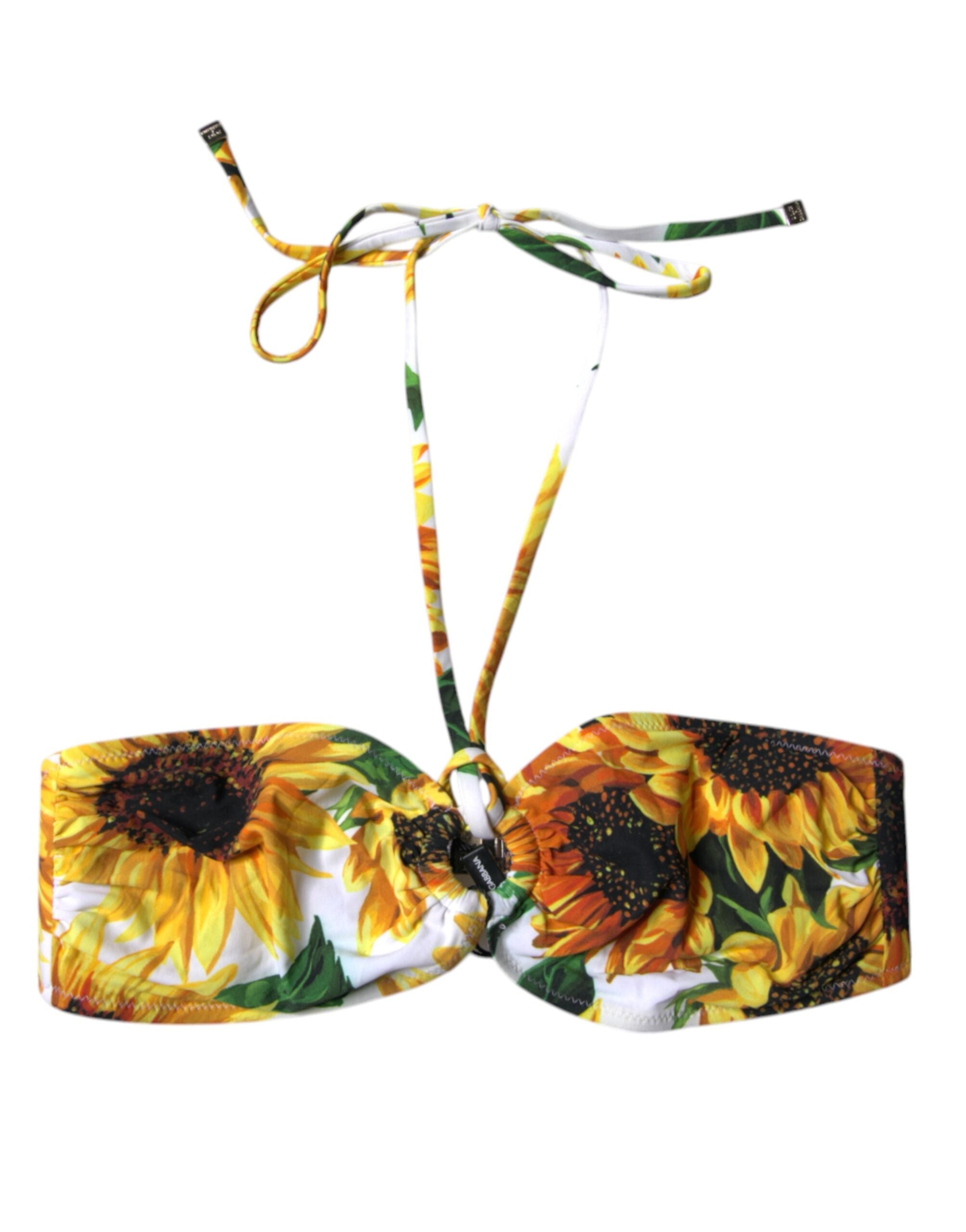 Dolce & Gabbana Multicolor Floral Halter Beachwear Bikini Top Swimwear Dolce & Gabbana