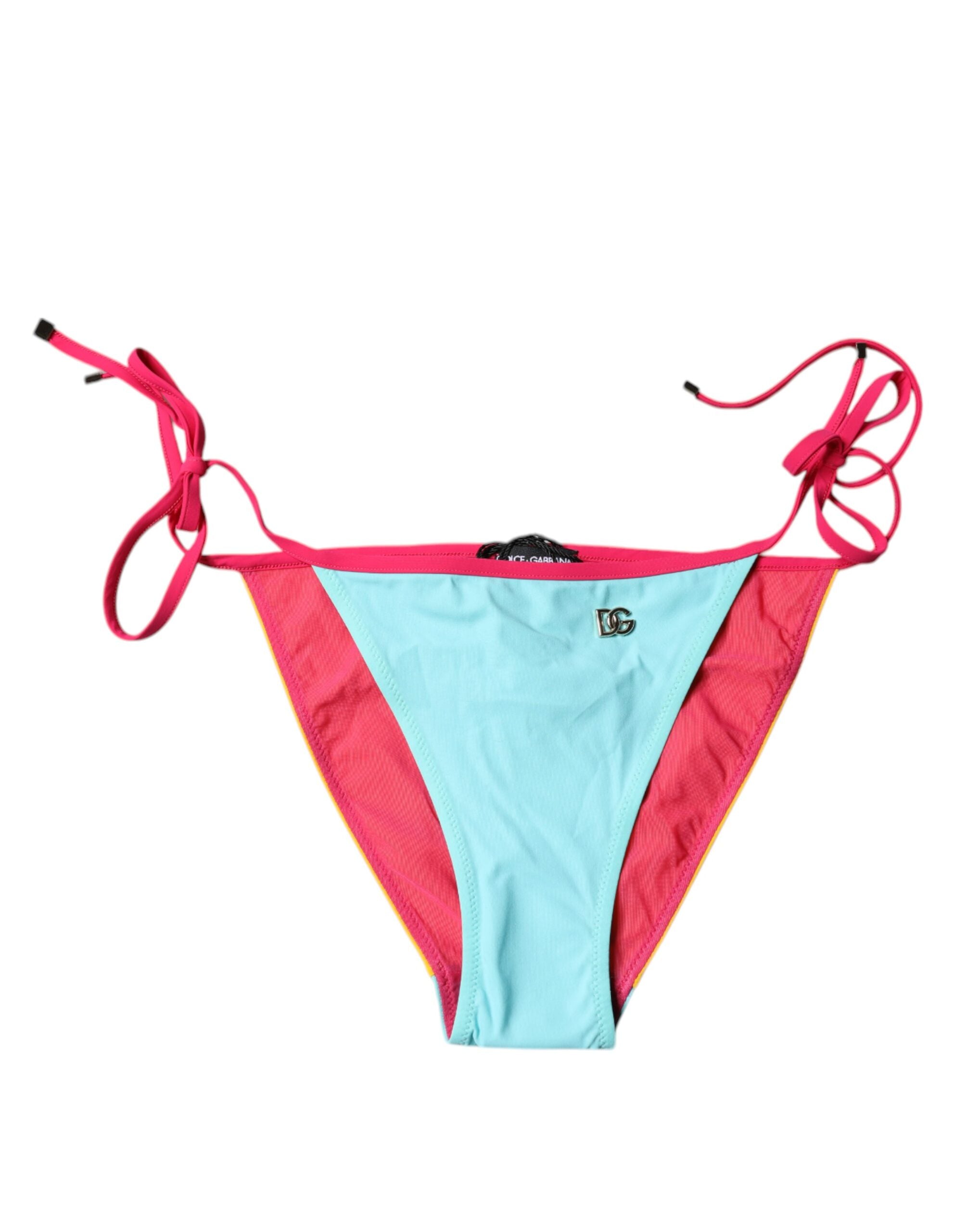 Dolce & Gabbana Multicolor Logo Swimsuit Bikini Bottom Swimwear Dolce & Gabbana