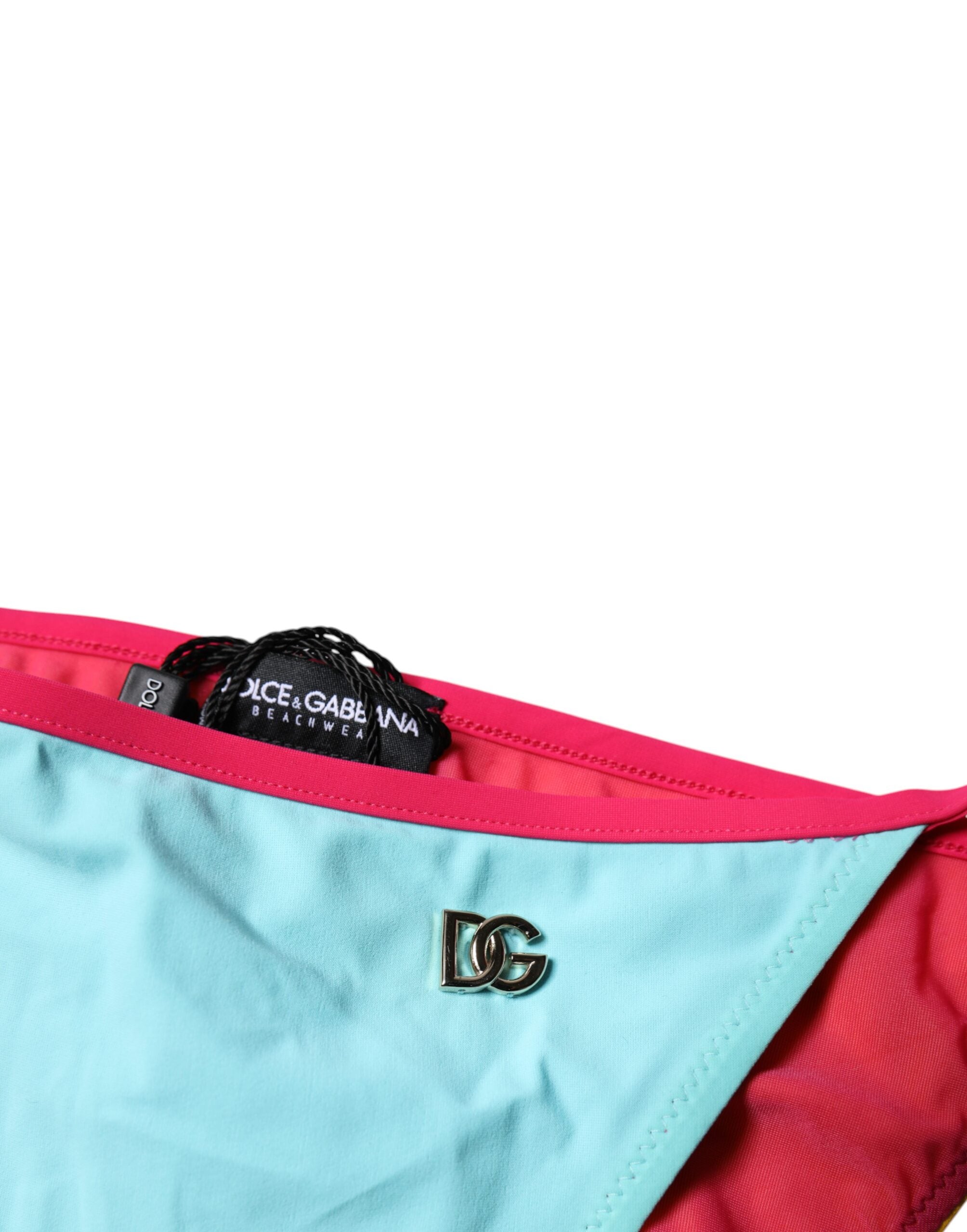 Dolce & Gabbana Multicolor Logo Swimsuit Bikini Bottom Swimwear Dolce & Gabbana