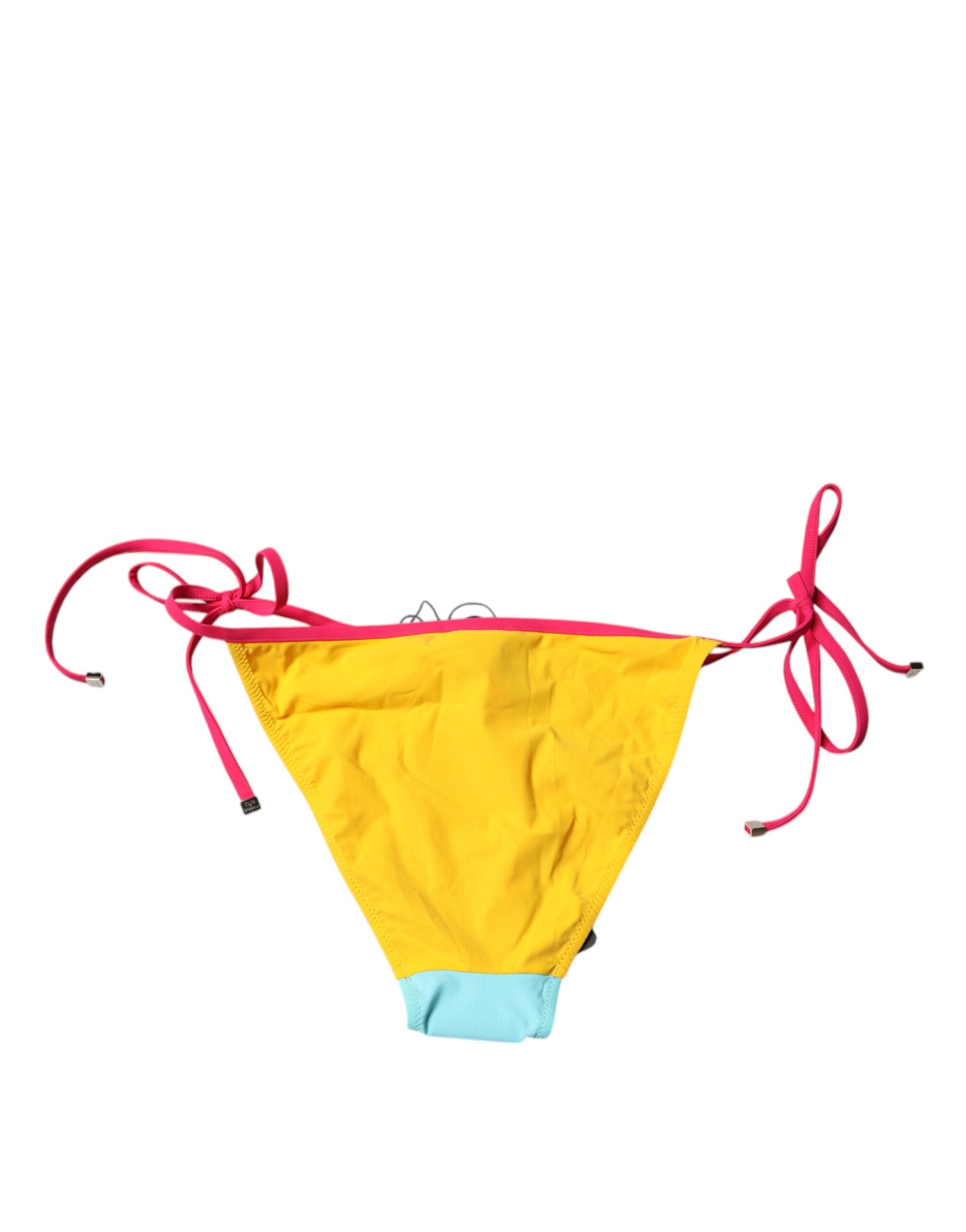 Dolce & Gabbana Multicolor Logo Swimsuit Bikini Bottom Swimwear Dolce & Gabbana