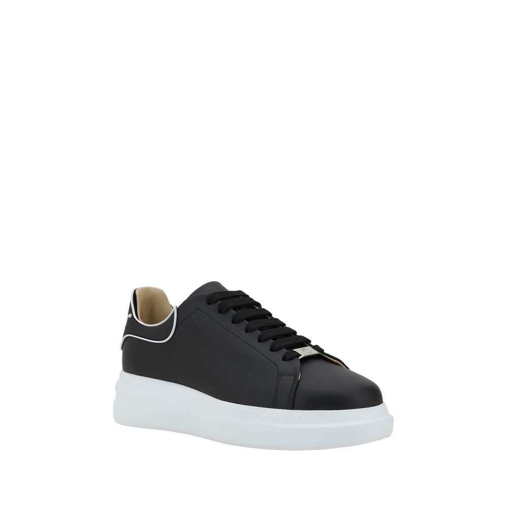 Philipp Plein Black Calf Leather Bos Taurus Low Top Sneakers Philipp Plein