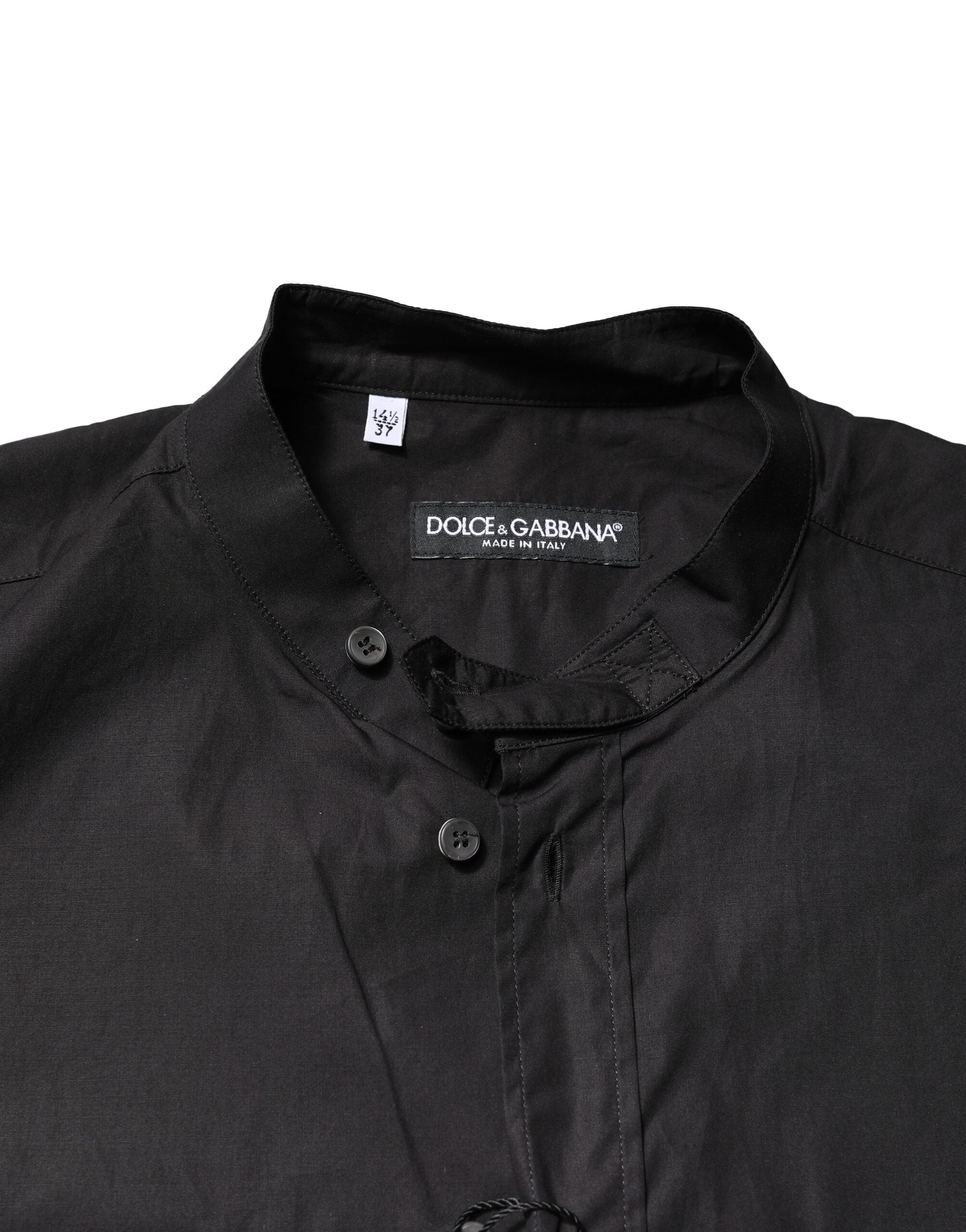 Dolce & Gabbana Black Cotton Button Down Men Casual Shirt Dolce & Gabbana