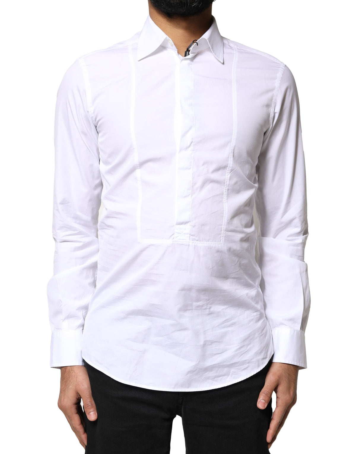 Dolce & Gabbana White Cotton Long Sleeves Formal Dress Shirt