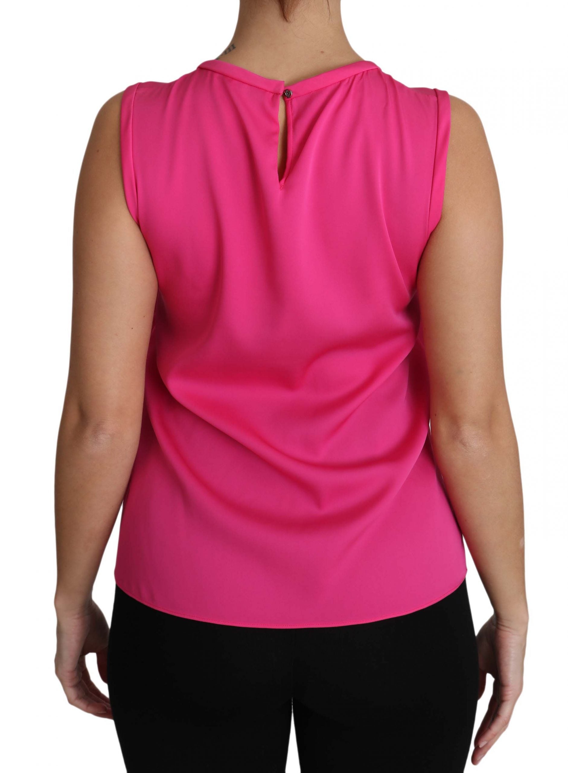 Dolce & Gabbana Pink Family Silk Tank  Mama Blouse Top Shirt Dolce & Gabbana