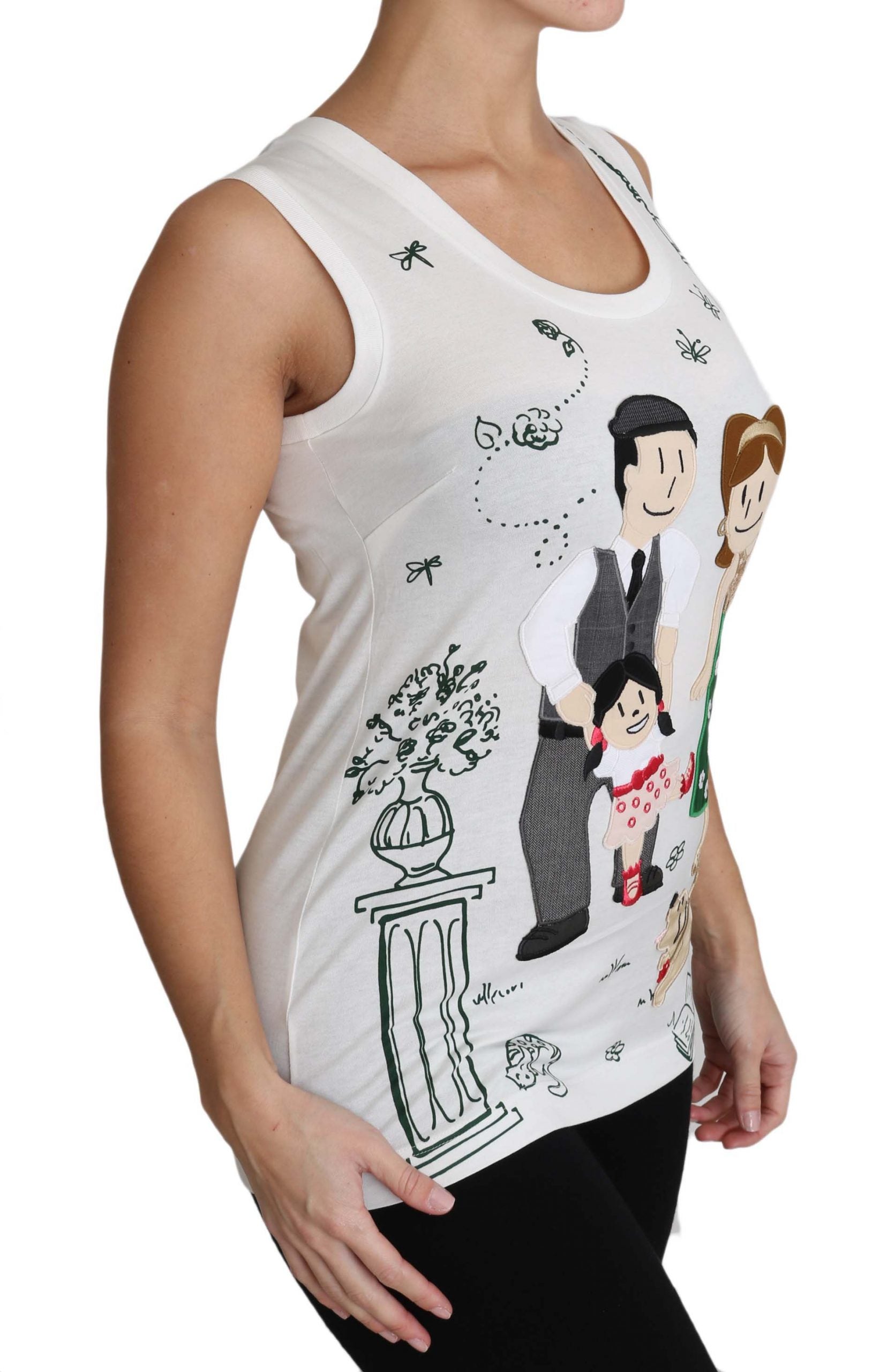 Dolce & Gabbana White Cotton #dgfamily Sleeveless Shirt Tank Top Dolce & Gabbana