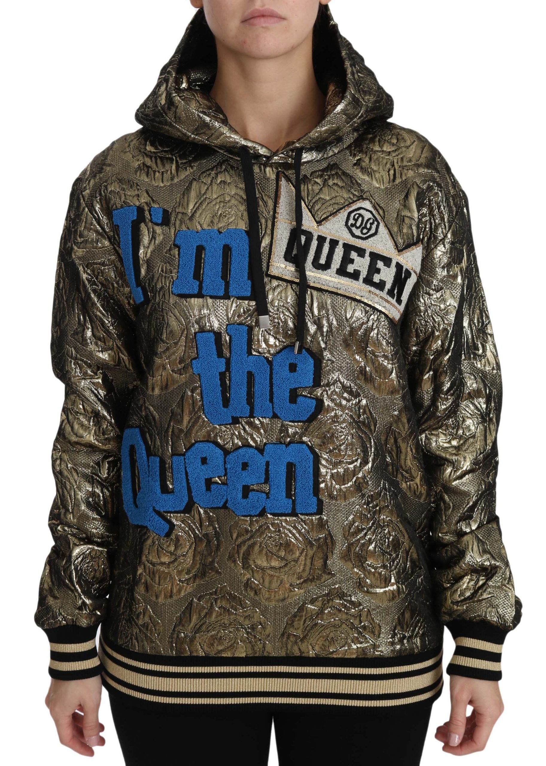 Dolce & Gabbana Im The Queen Jaquard Gold Sweatshirt  Hoodie Dolce & Gabbana