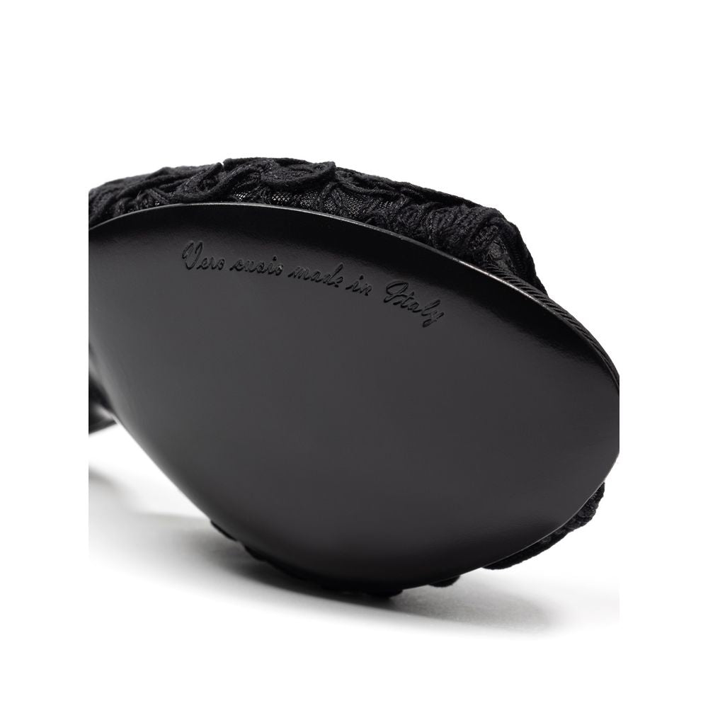 Dolce & Gabbana Black Cotton Mules Dolce & Gabbana