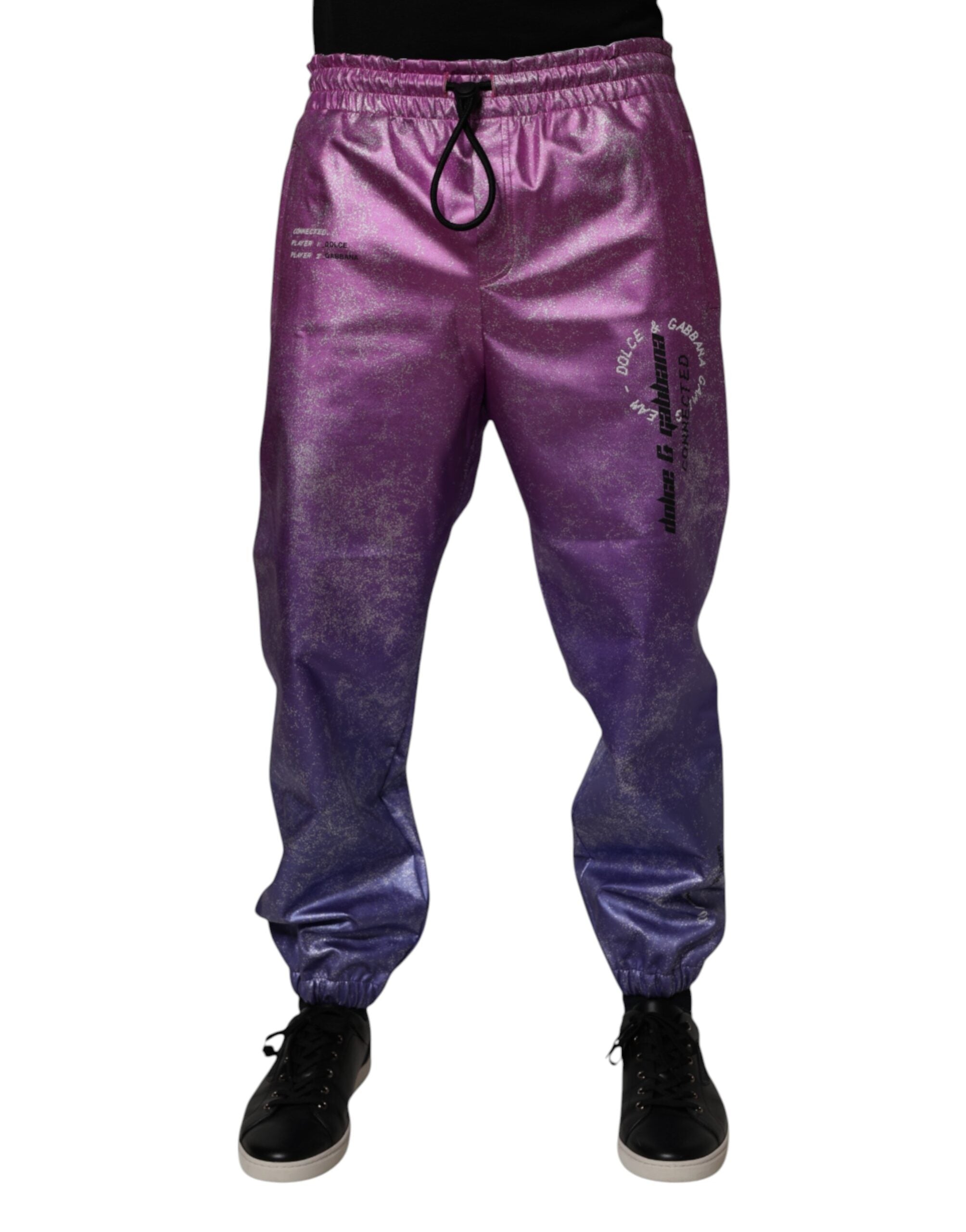 Dolce & Gabbana Pink Purple Two Tone Jogger Sweatpants Pants Dolce & Gabbana