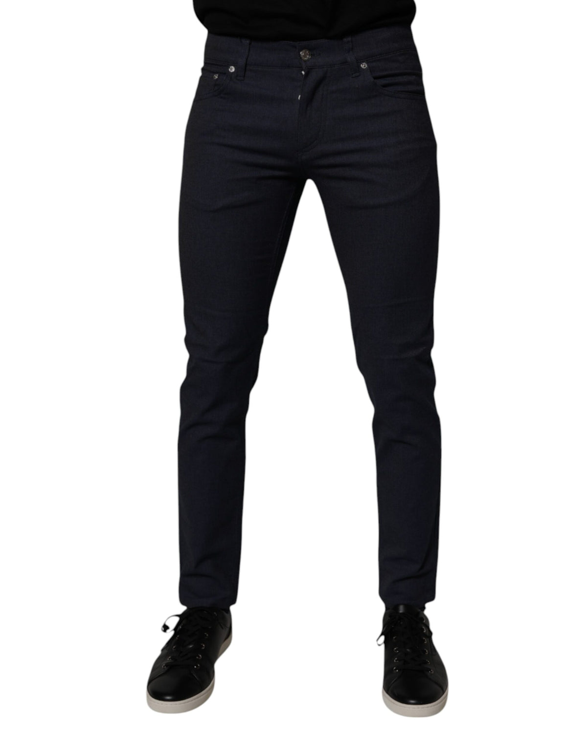 Dolce & Gabbana Dark Blue Cotton Stretch Skinny Denim Jeans