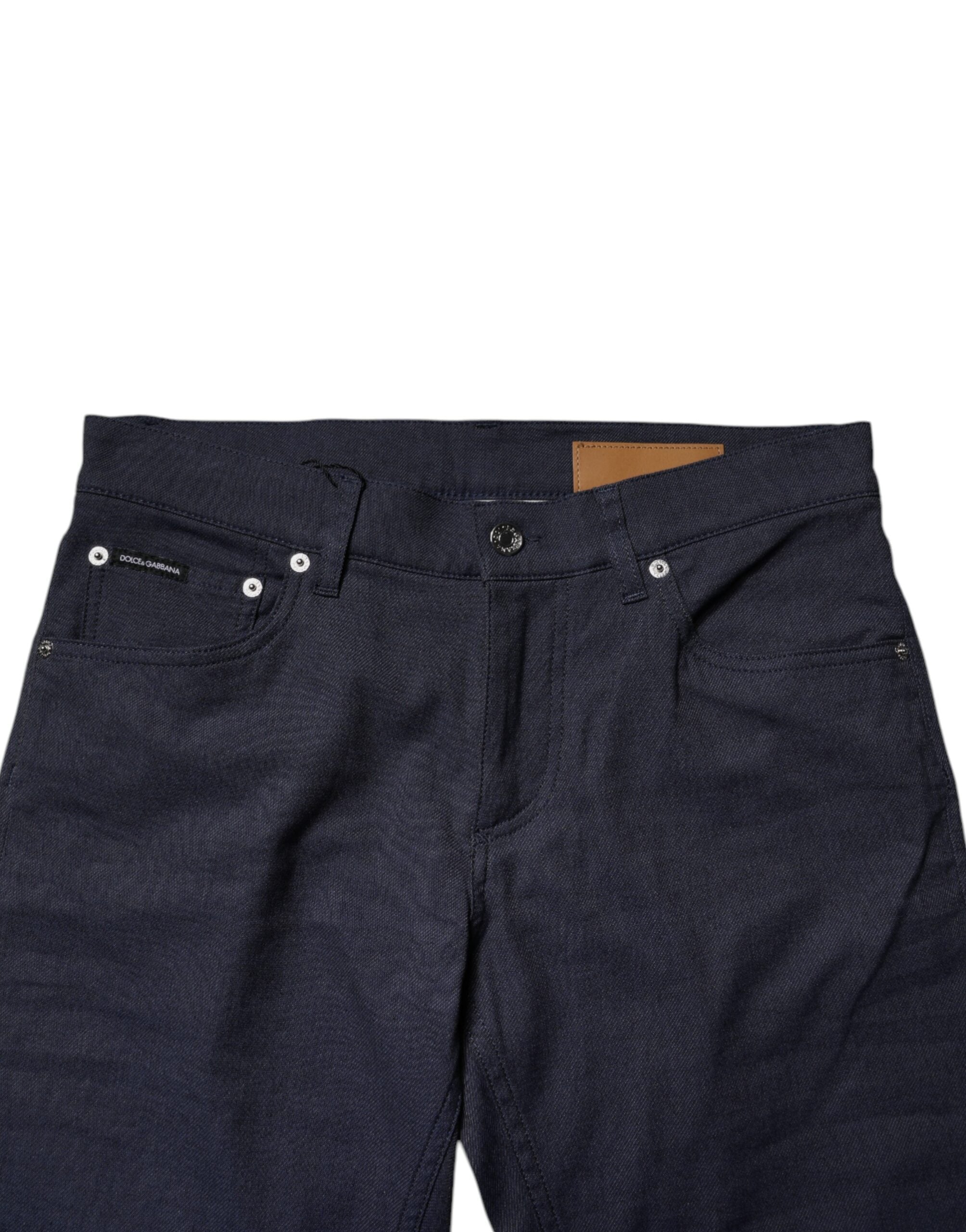 Dolce & Gabbana Dark Blue Cotton Stretch Skinny Denim Jeans Dolce & Gabbana