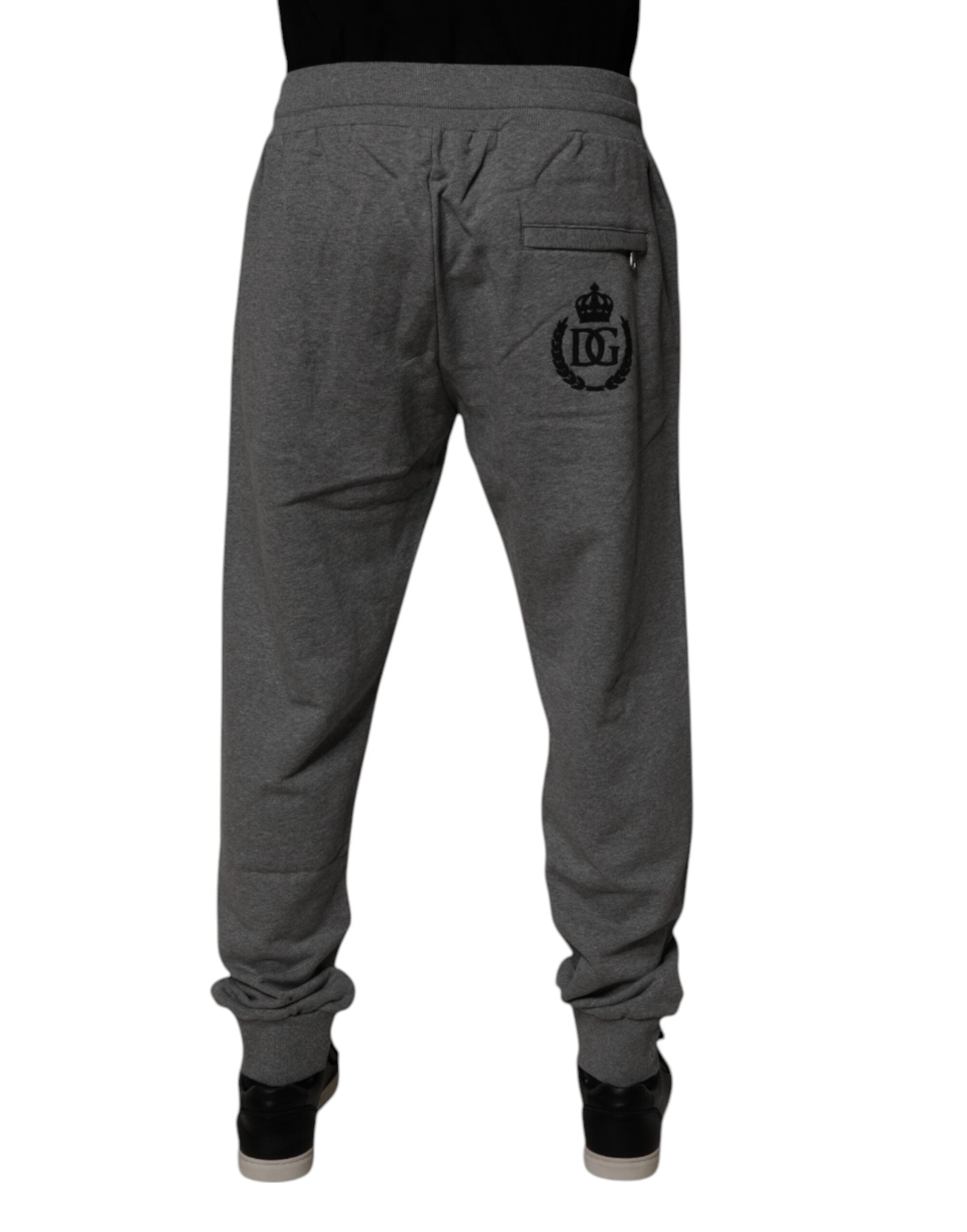 Dolce & Gabbana Gray Logo Cotton Jogger Men Sweatpants Pants Dolce & Gabbana