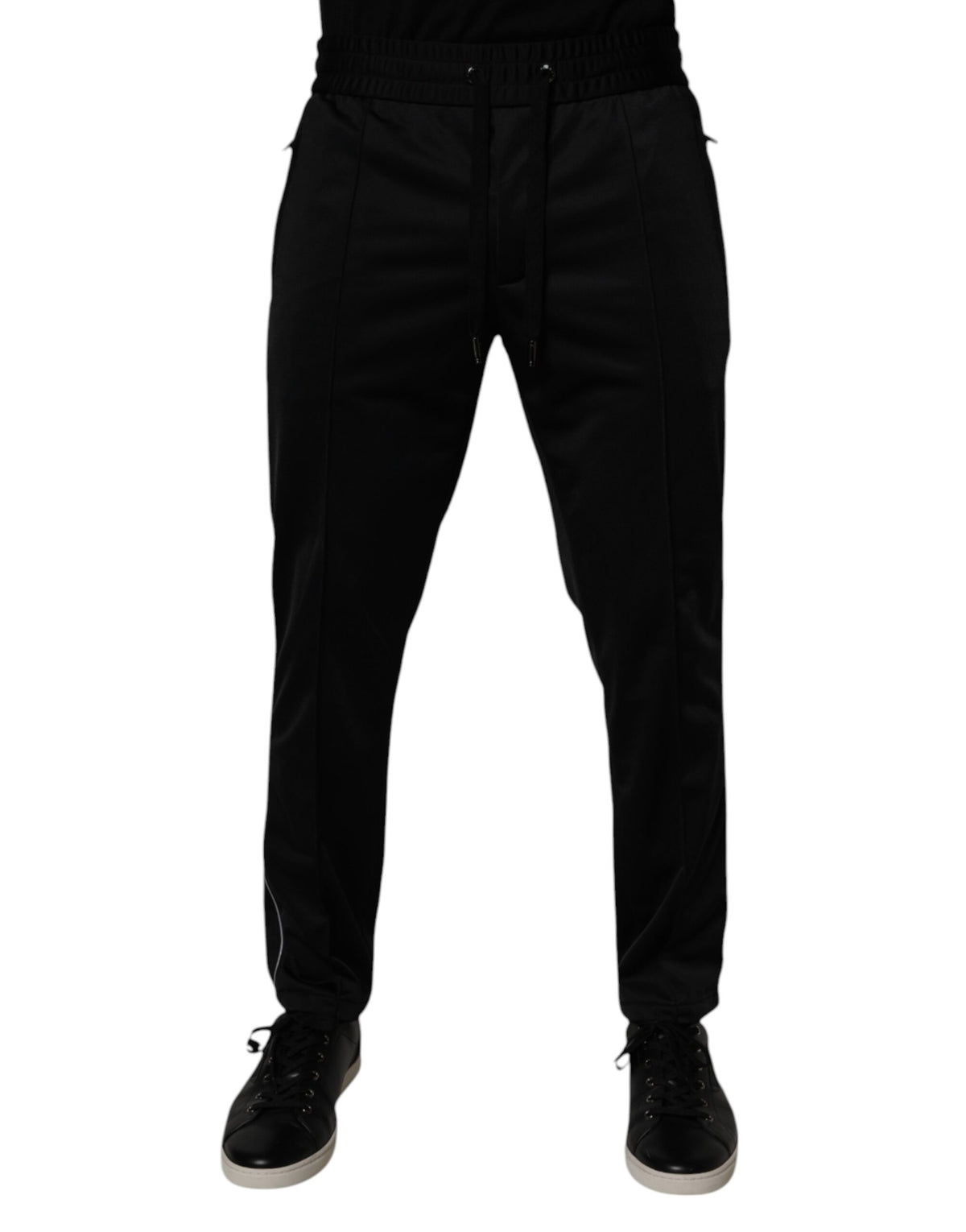 Dolce & Gabbana Black Polyester Men Jogger Sweatpants Pants