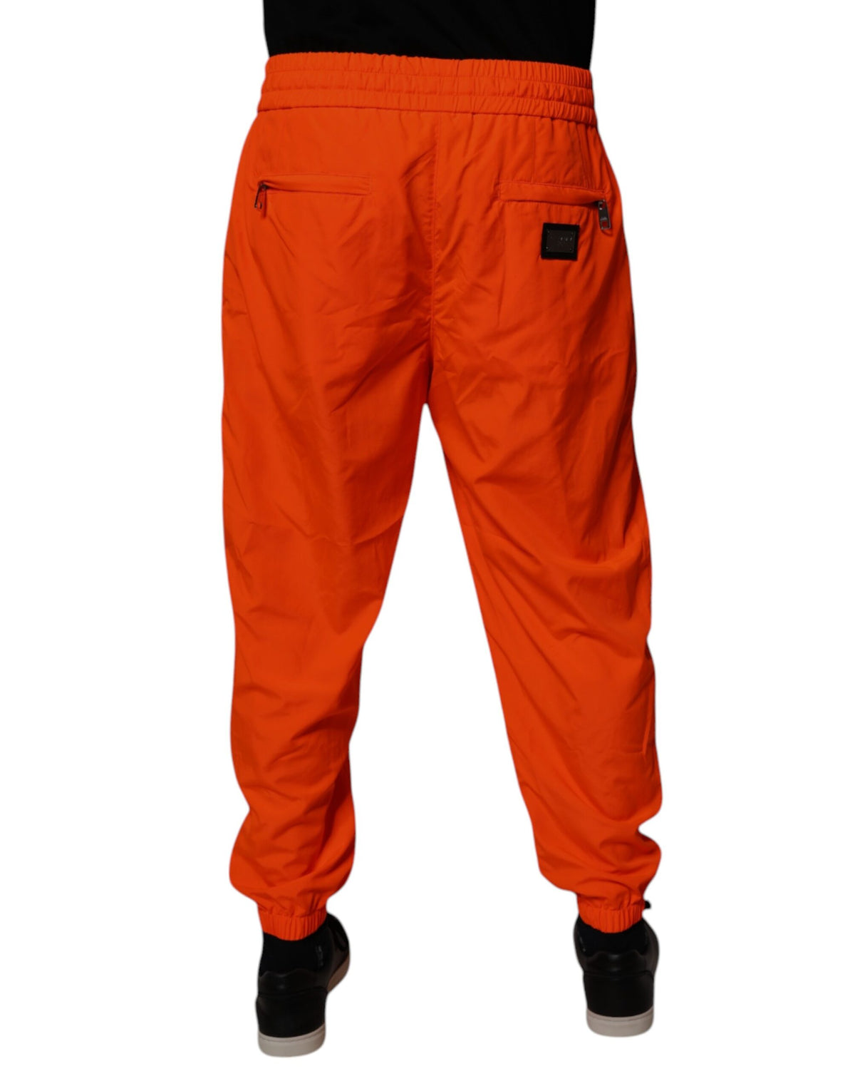 Dolce & Gabbana Orange Polyester Men Jogger Sweatpants Pants