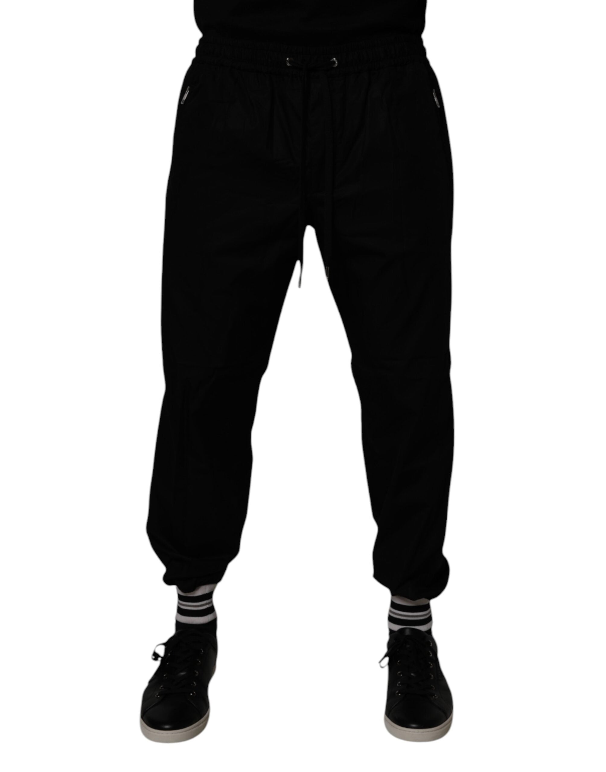Dolce & Gabbana Black Cotton Men Jogger Sweatpants Pants Dolce & Gabbana