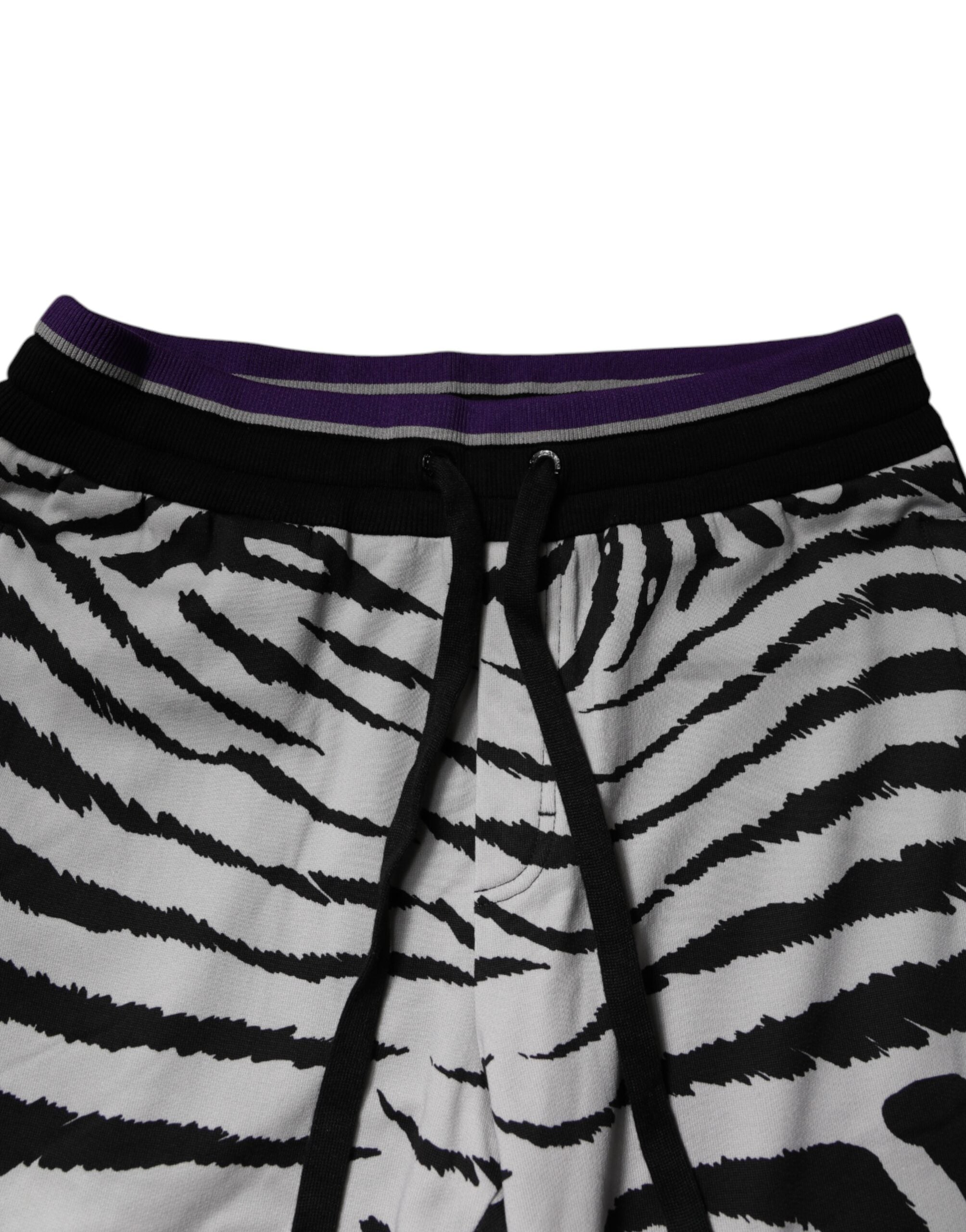 Dolce & Gabbana Black White Zebra Men Jogger Sweatpants Pants Dolce & Gabbana