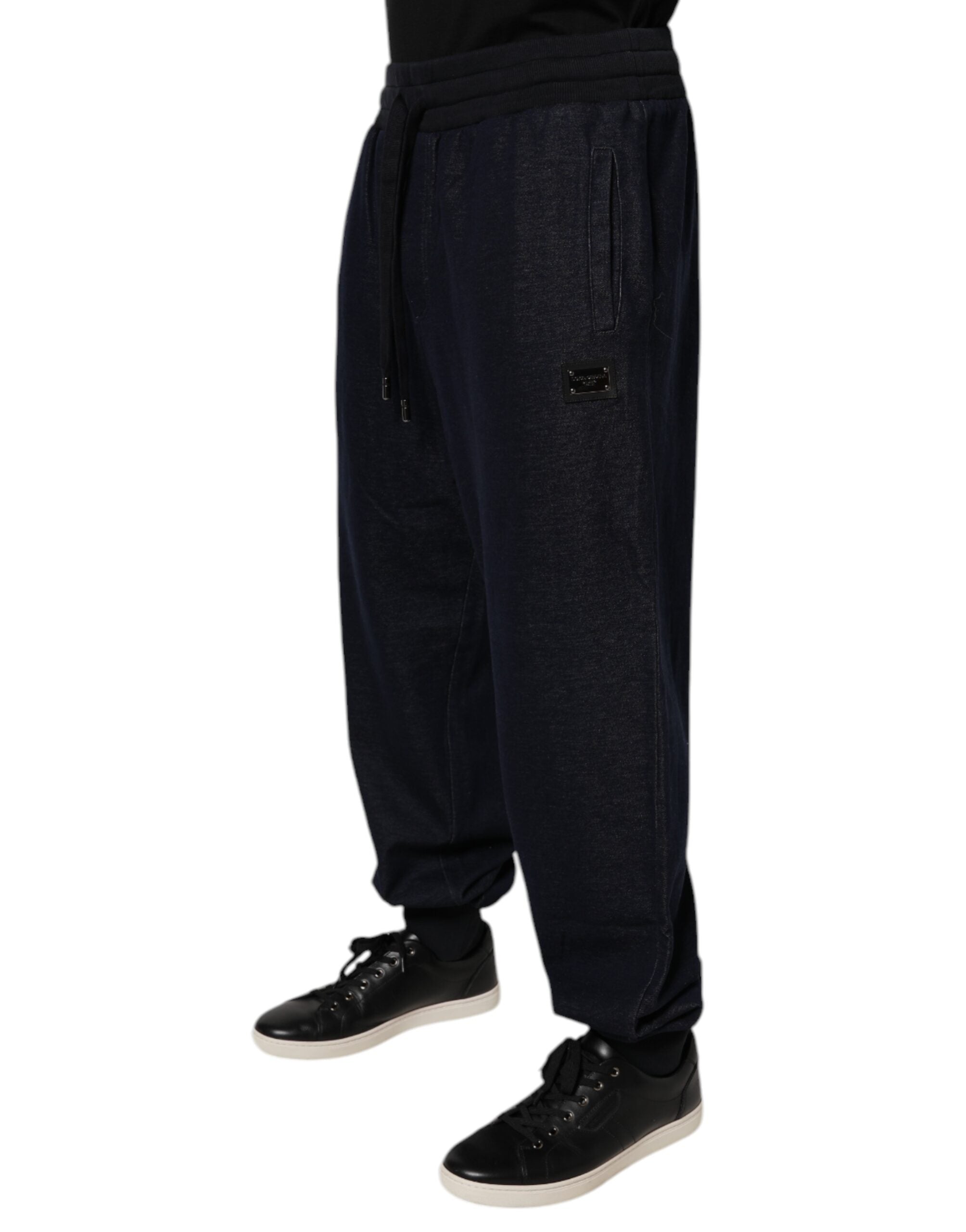 Dolce & Gabbana Black Jacquard Cotton Jogger Sweatpants Pants Dolce & Gabbana
