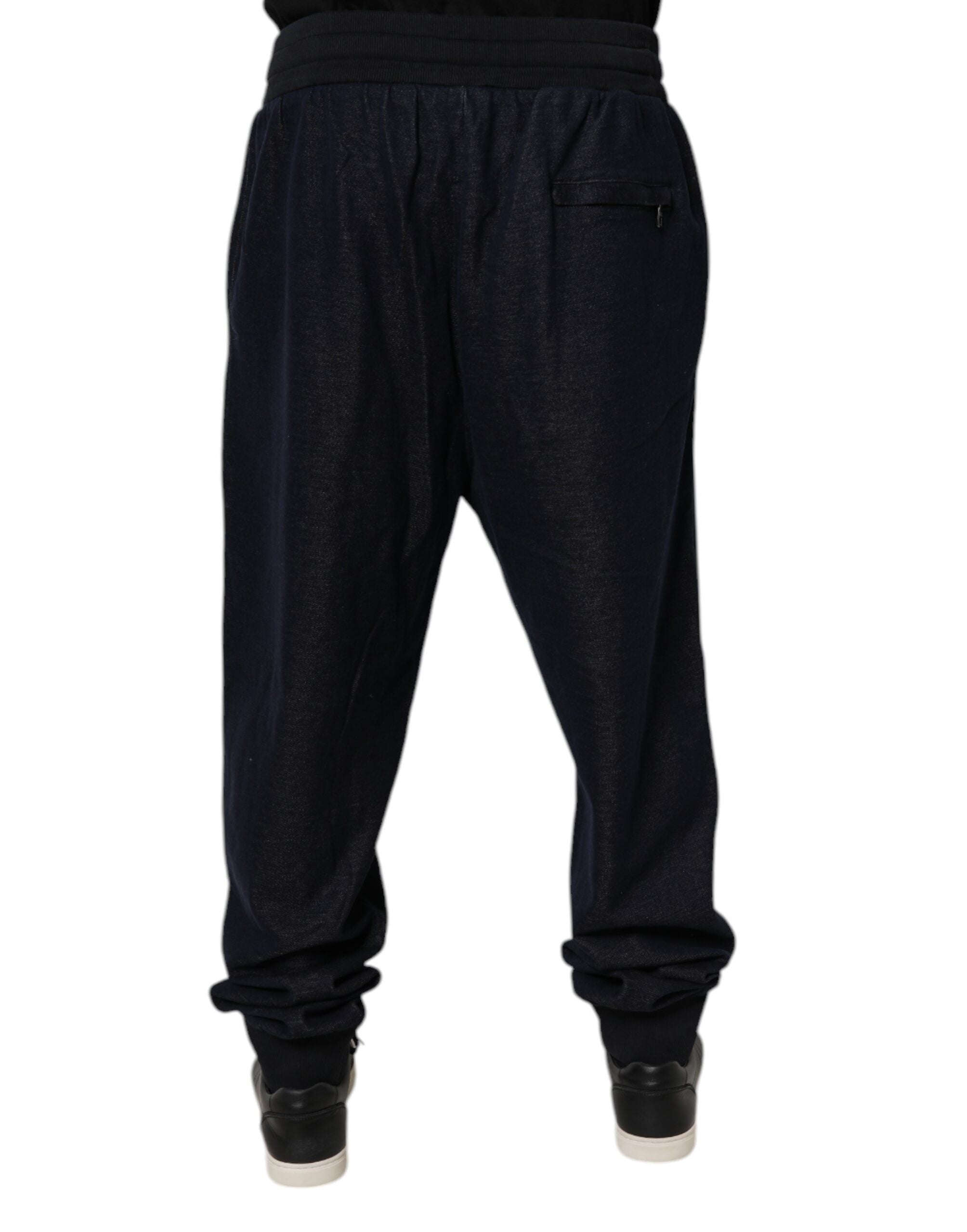 Dolce & Gabbana Black Jacquard Cotton Jogger Sweatpants Pants Dolce & Gabbana