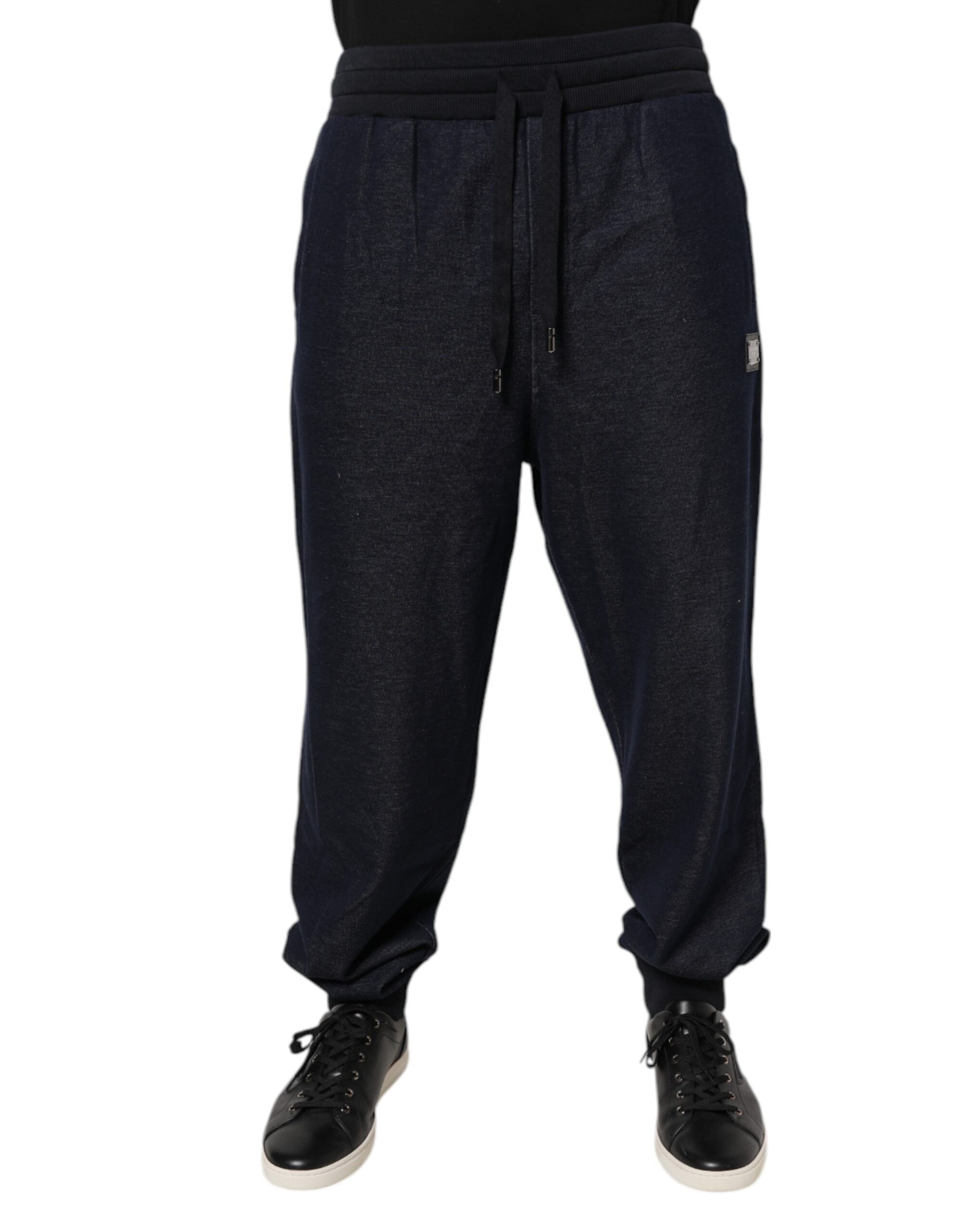 Dolce & Gabbana Black Jacquard Jogger Men Sweatpants Pants Dolce & Gabbana