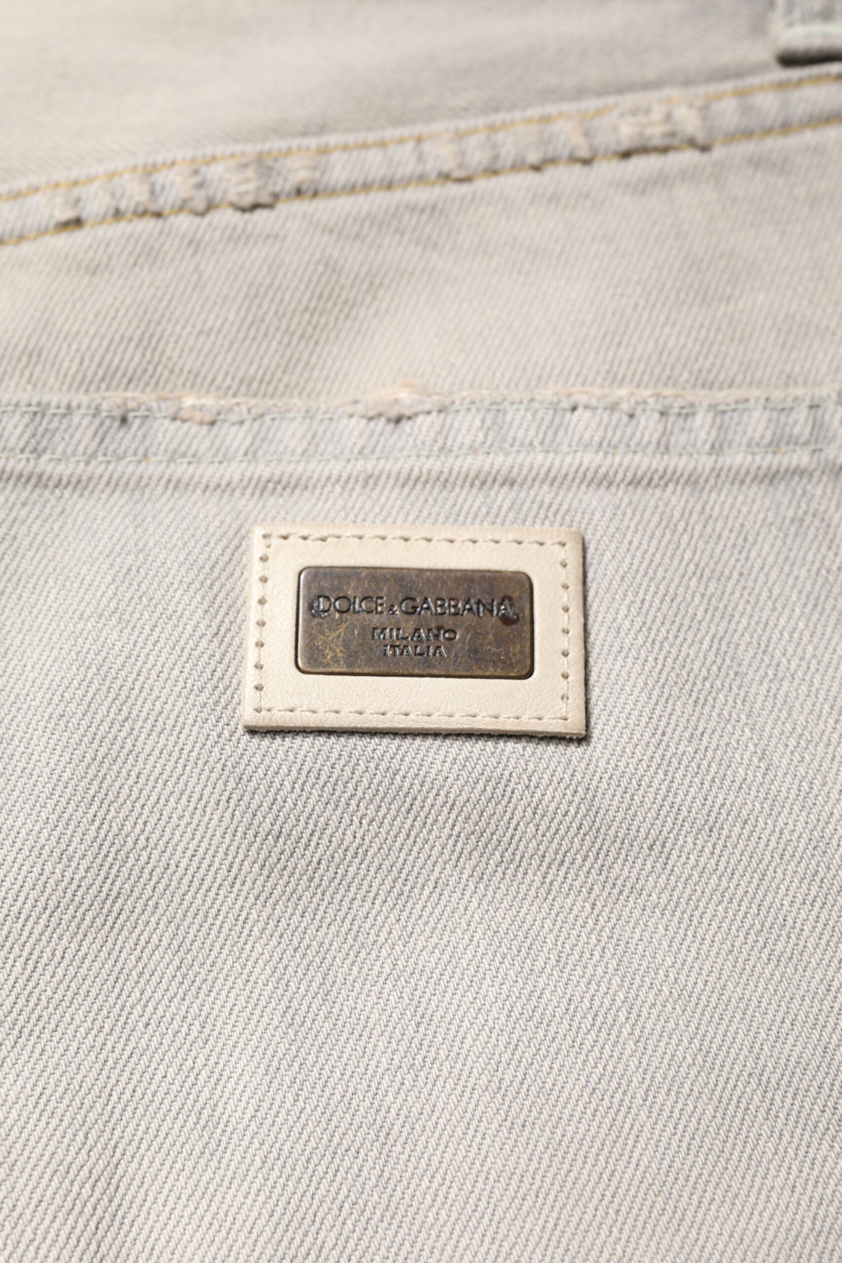Dolce & Gabbana Light Gray Cotton Skinny Denim Jeans Dolce & Gabbana