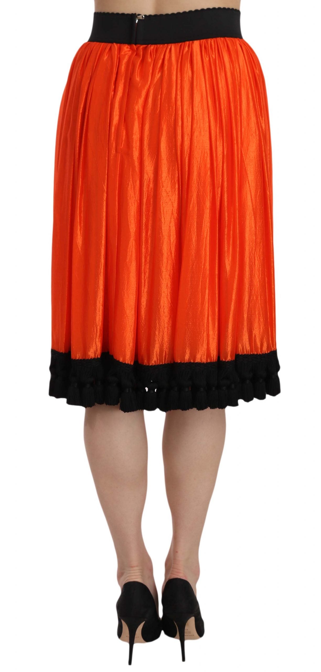 Dolce & Gabbana Orange High Waist Knee Length Skirt Dolce & Gabbana