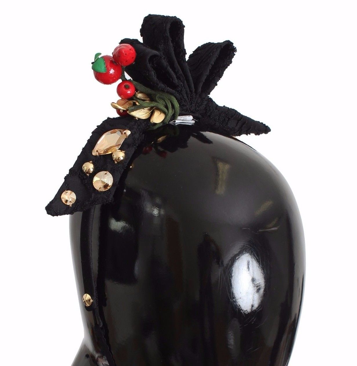Dolce & Gabbana Diadem Headband Tiara Berry Fruit Crystal Bow Hair Dolce & Gabbana