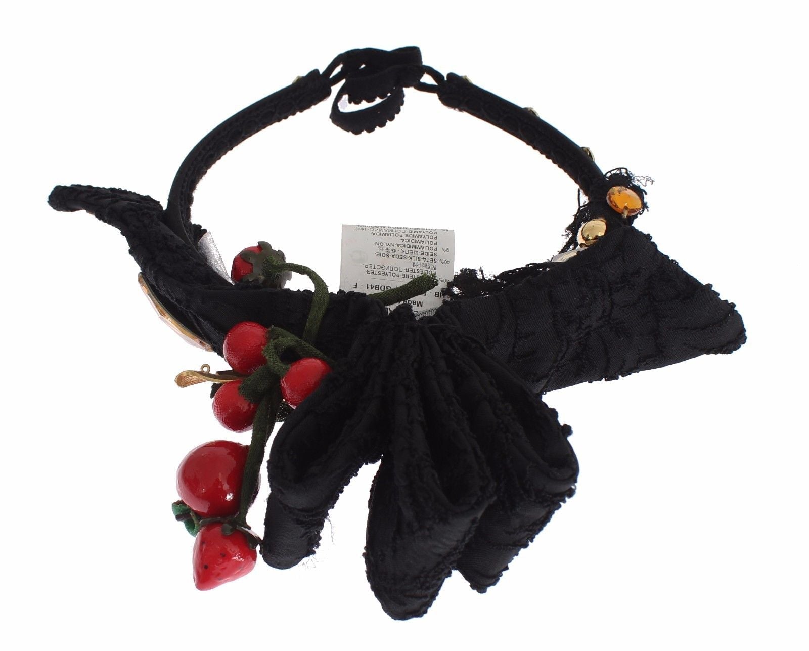 Dolce & Gabbana Diadem Headband Tiara Berry Fruit Crystal Bow Hair Dolce & Gabbana