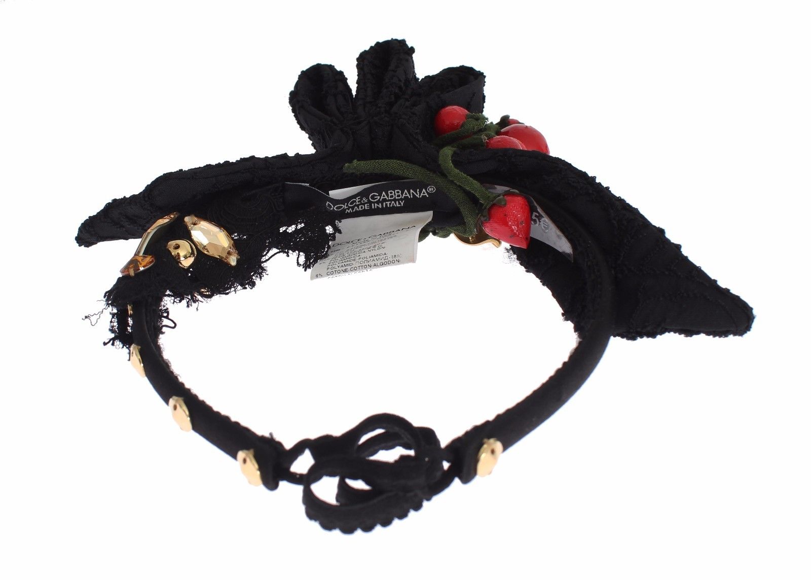 Dolce & Gabbana Diadem Headband Tiara Berry Fruit Crystal Bow Hair Dolce & Gabbana
