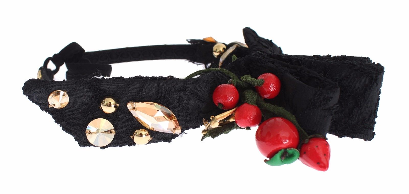 Dolce & Gabbana Diadem Headband Tiara Berry Fruit Crystal Bow Hair Dolce & Gabbana