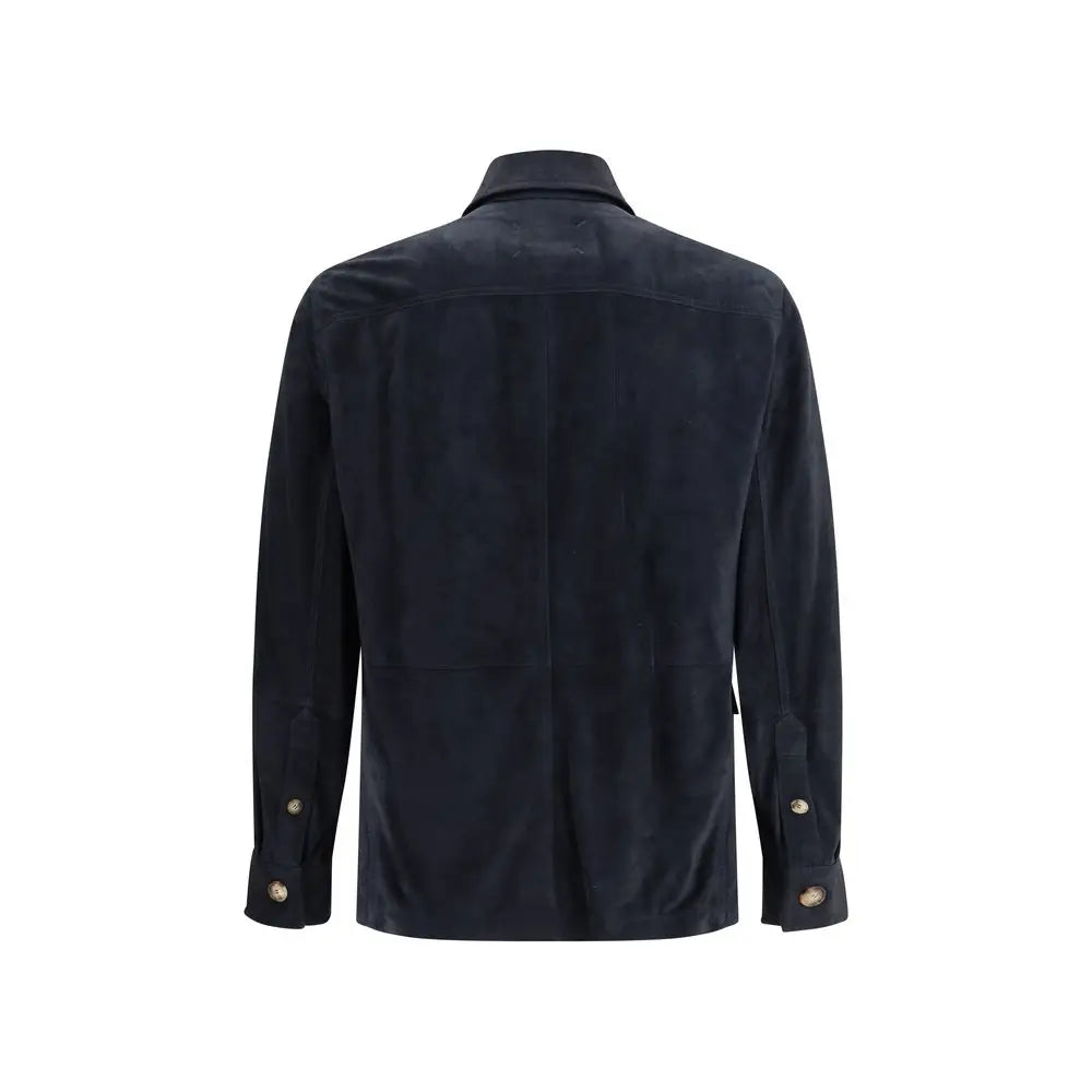 Brunello Cucinelli Suede leather shirt Jacket Brunello Cucinelli