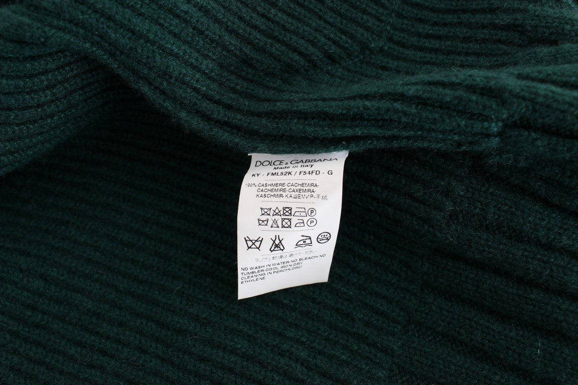 Dolce & Gabbana Green Knitted Cashmere Cardigan Dolce & Gabbana