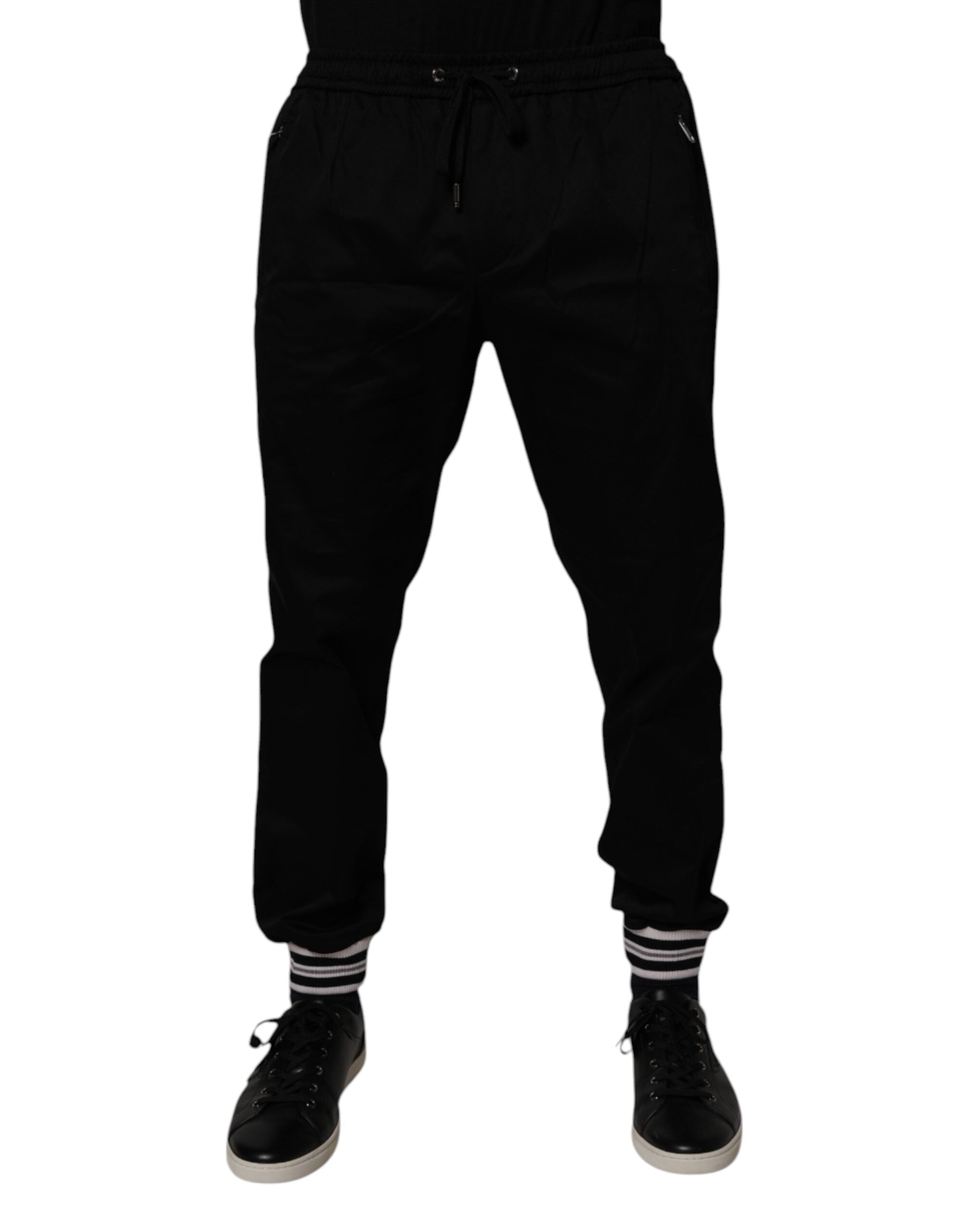 Dolce & Gabbana Black Cotton Stretch Jogger Sweatpants Pants Dolce & Gabbana