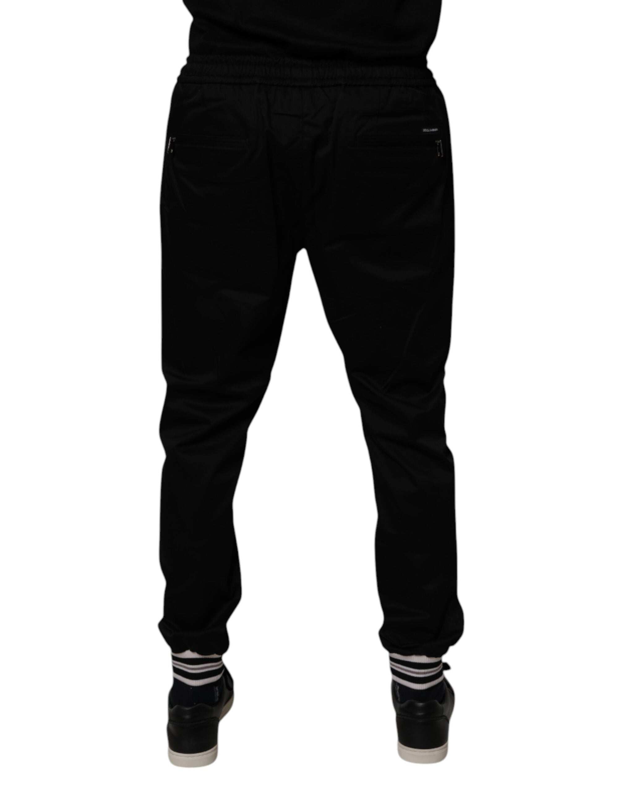 Dolce & Gabbana Black Cotton Stretch Jogger Sweatpants Pants Dolce & Gabbana