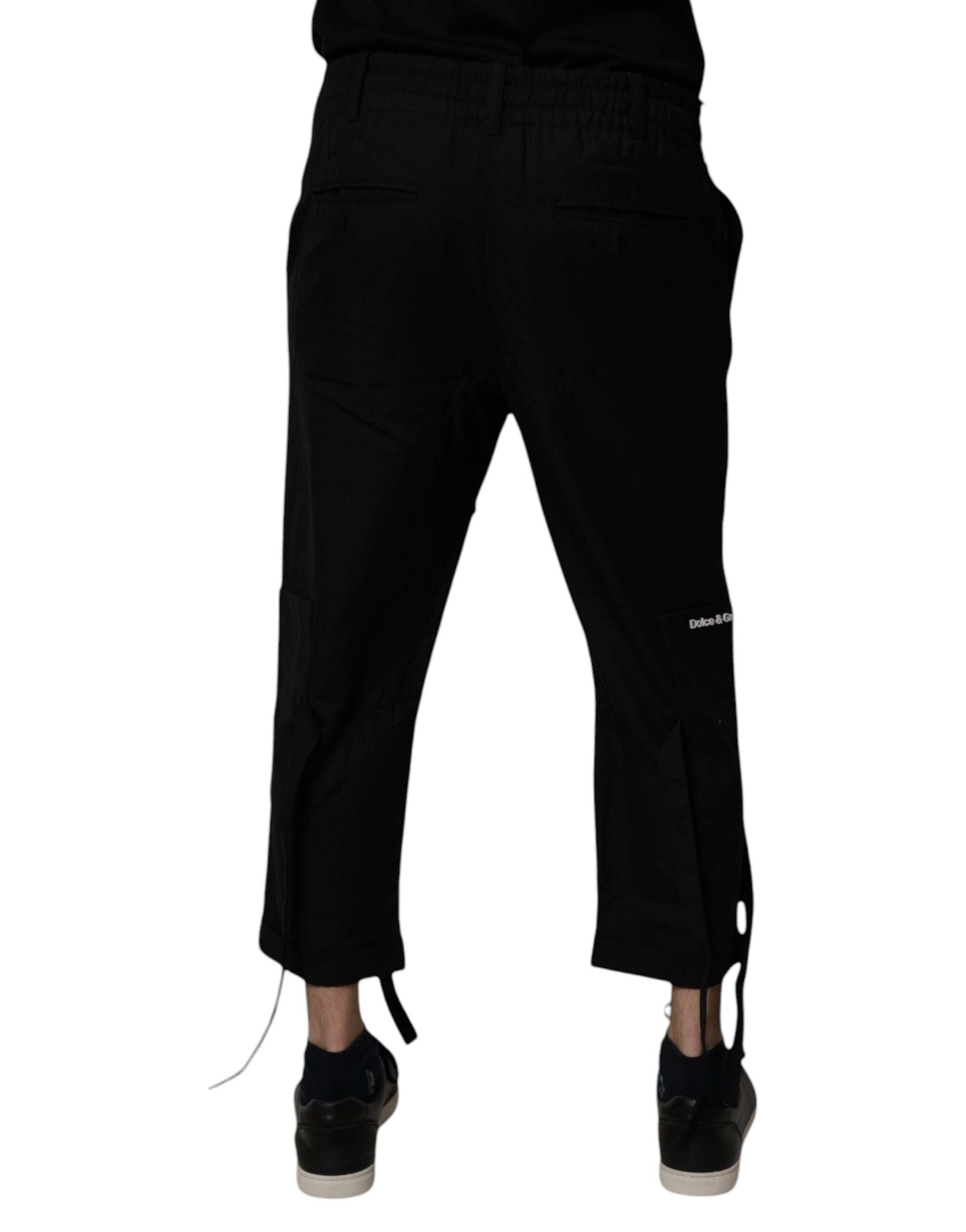 Dolce & Gabbana Black Polyester Men Cropped Pants Dolce & Gabbana