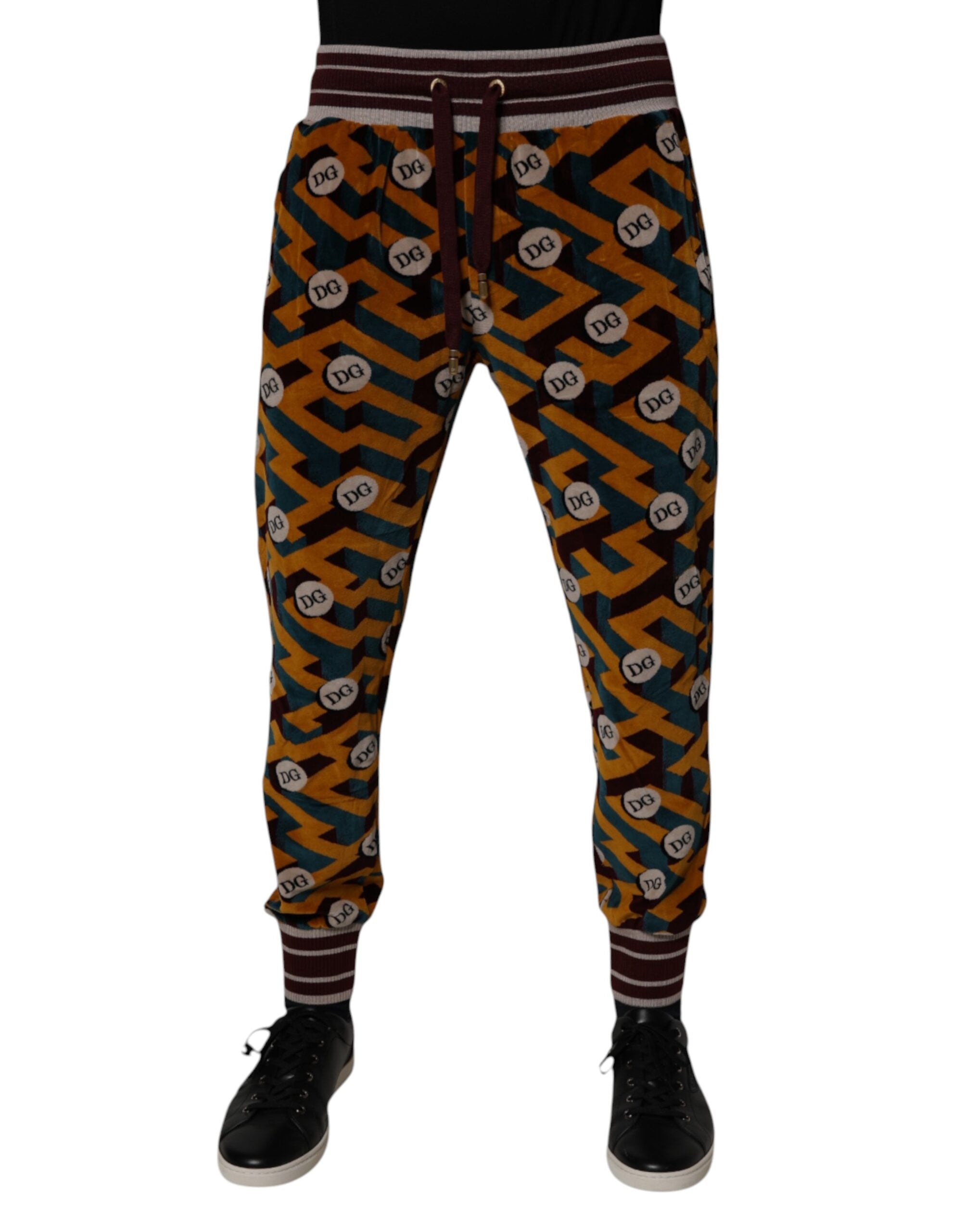 Dolce & Gabbana Multicolor Logo Monogram Jogger Sweatpants Pants Dolce & Gabbana